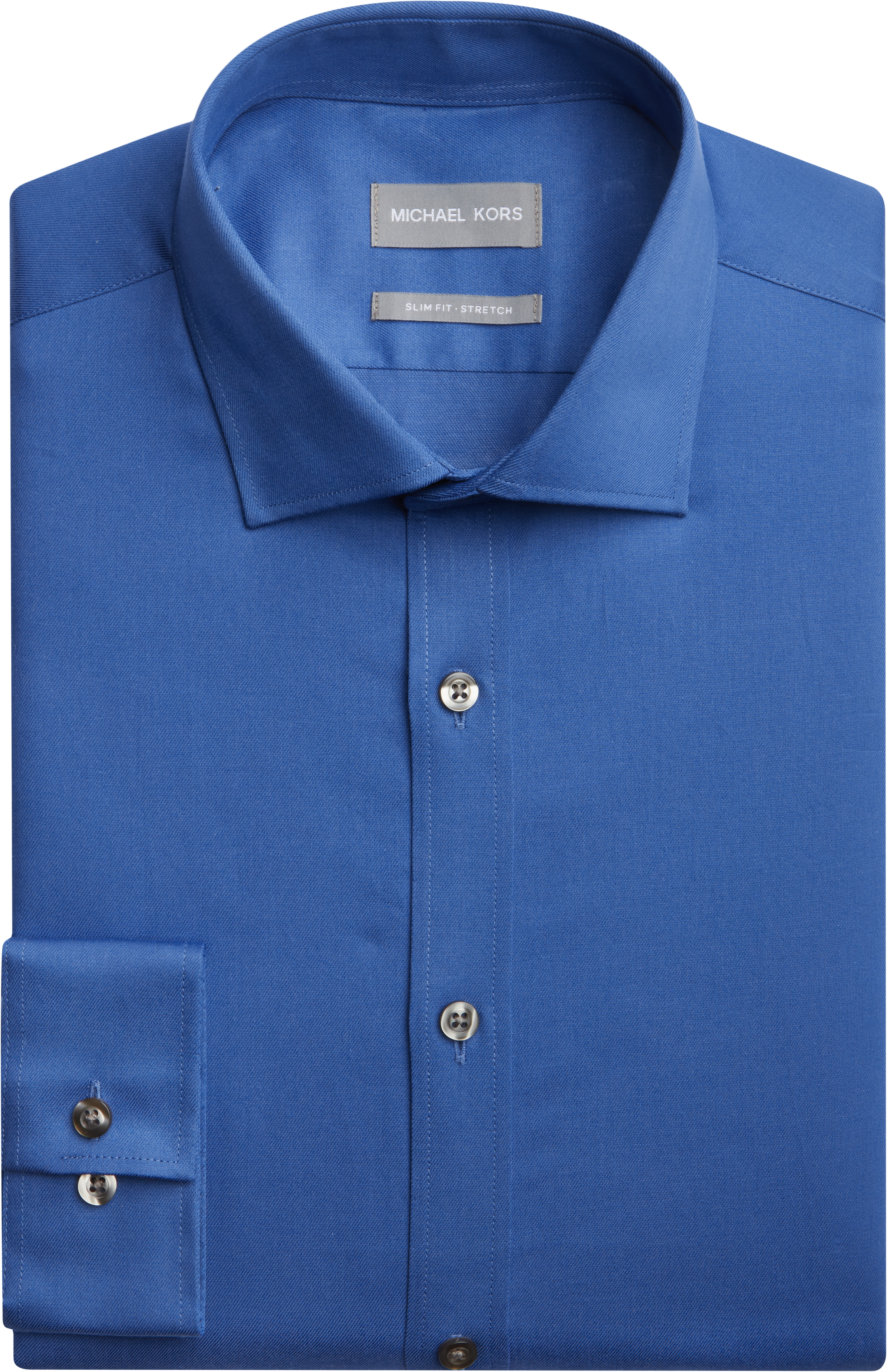 Michael Kors Slim Fit Twill Dress Shirt, Blue - Men's Sale | Men's Wearhouse