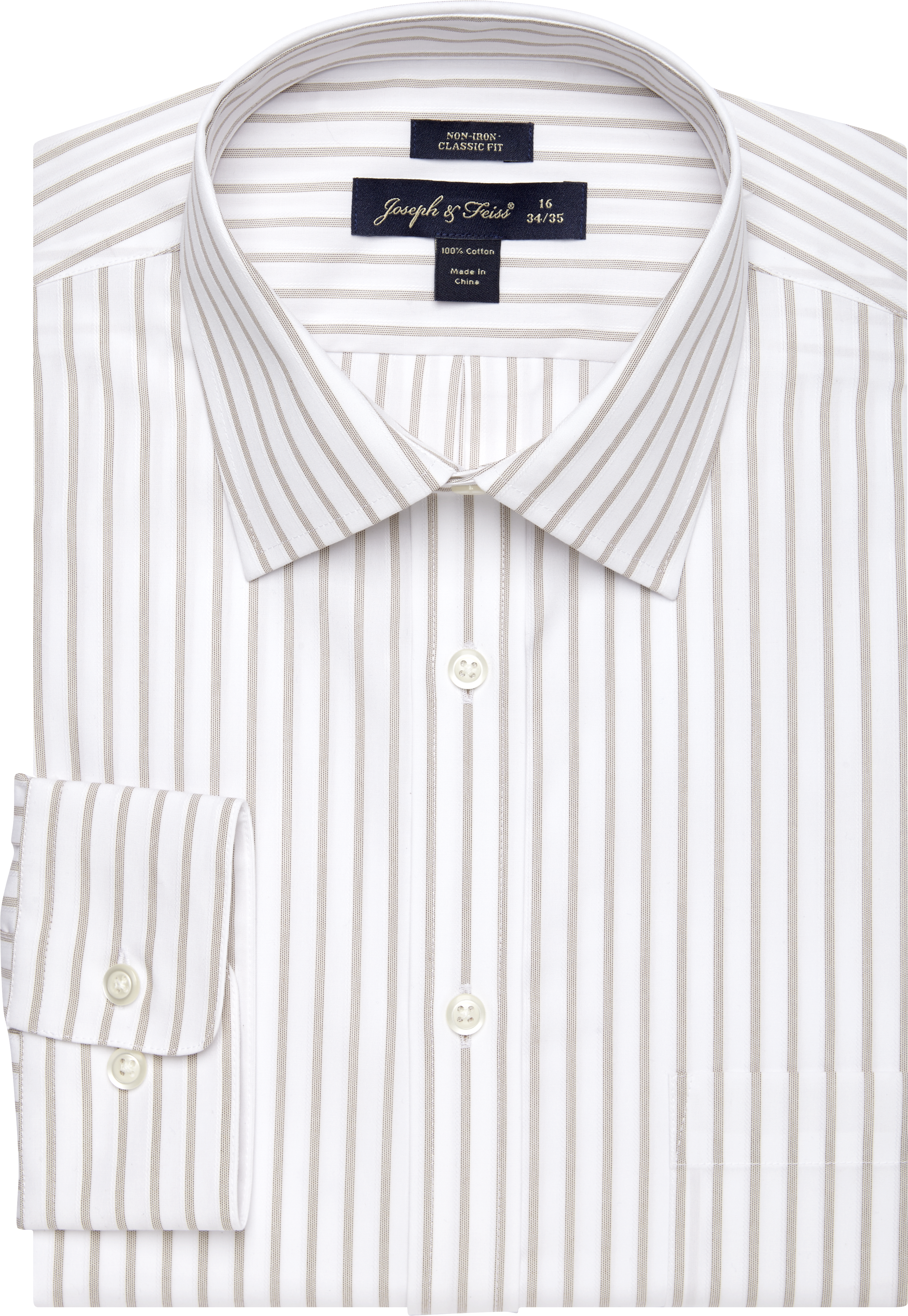 white dress shirt with brown stripes