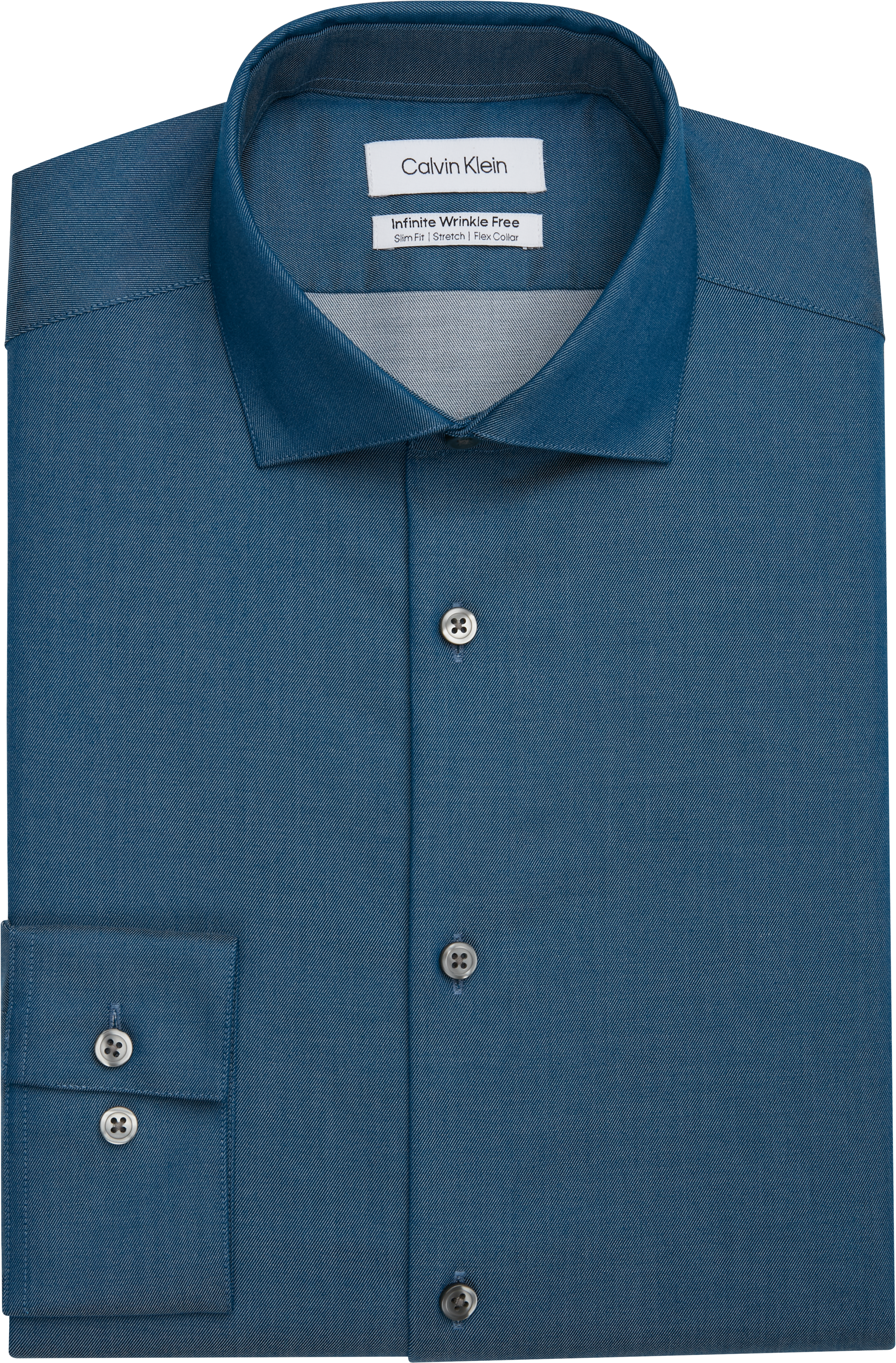 Calvin Klein Infinite Slim Fit Spread Collar Dress Shirt, Blue - Men's ...