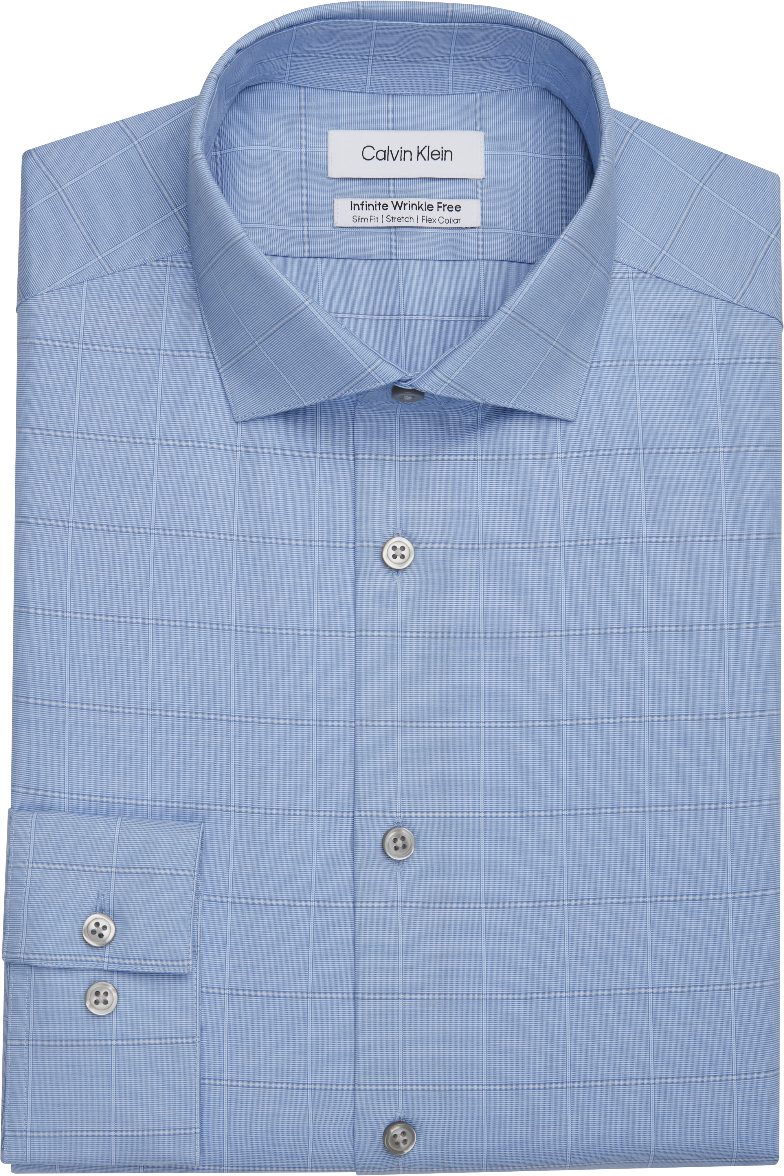 Calvin Klein Infinite Slim Fit Spread Collar Dress Shirt, Ocean Blue ...