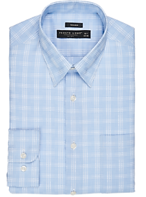 Pronto Uomo Non-Iron Modern Fit Button-Down Collar Dress Shirt, Blue Plaid