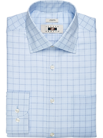 Joseph Abboud Classic Fit Spread Collar Dress Shirt, Blue Grid