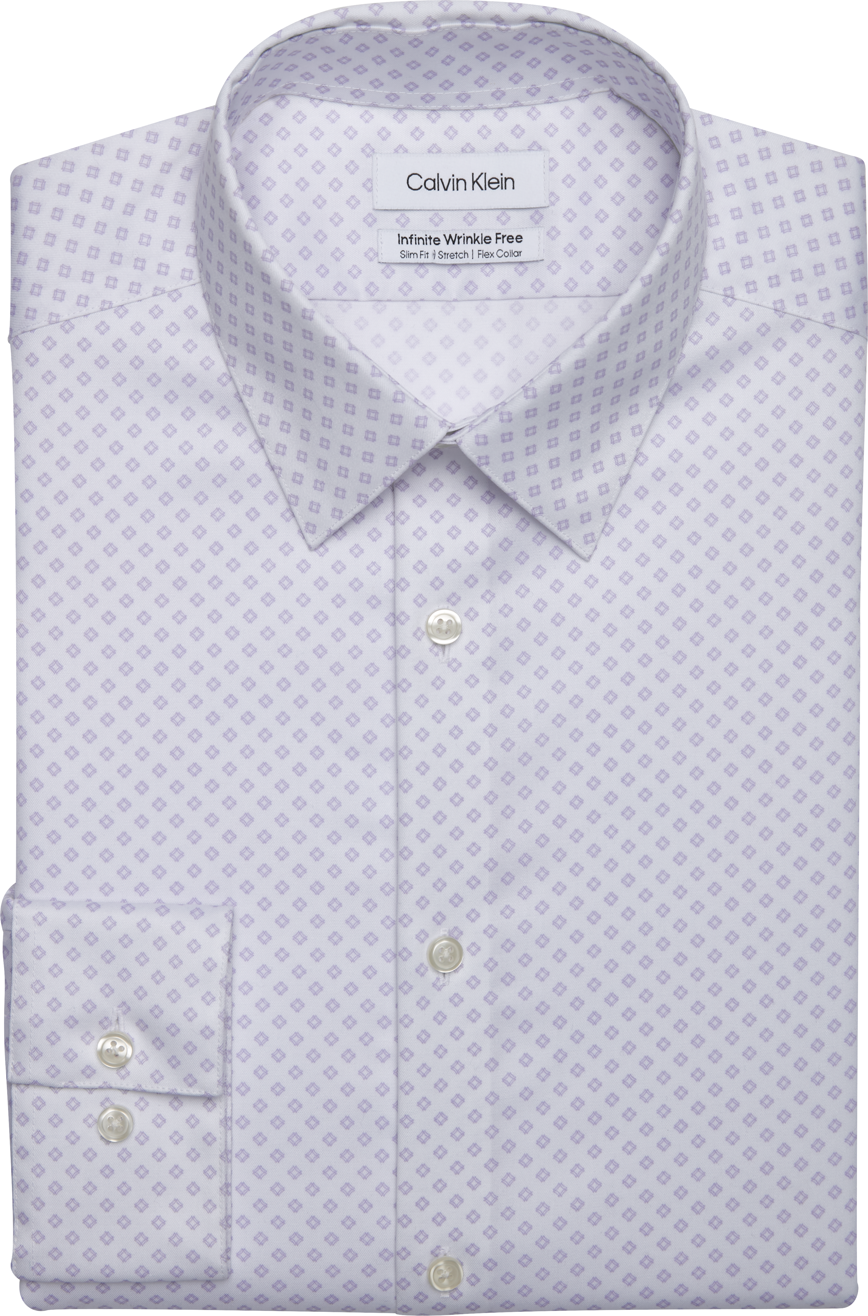 Calvin Klein Infinite Non-Iron Slim Fit Spread Collar Dress Shirt, Iris  Print - Men's Shirts |