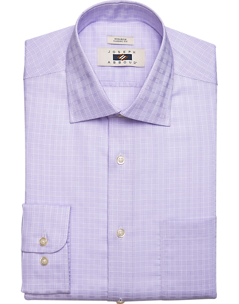Joseph Abboud Classic Fit Spread Collar Dress Shirt, Lavender Tonal ...