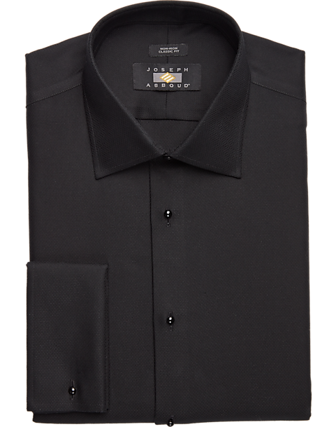 Joseph Abboud Classic Fit French Cuff Tuxedo Formal Shirt, Black - Men ...