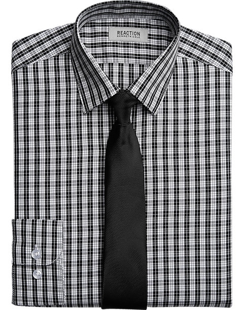 Kenneth Cole Boys Dress Shirt & Tie Set, Black Check - Men's Shirts ...