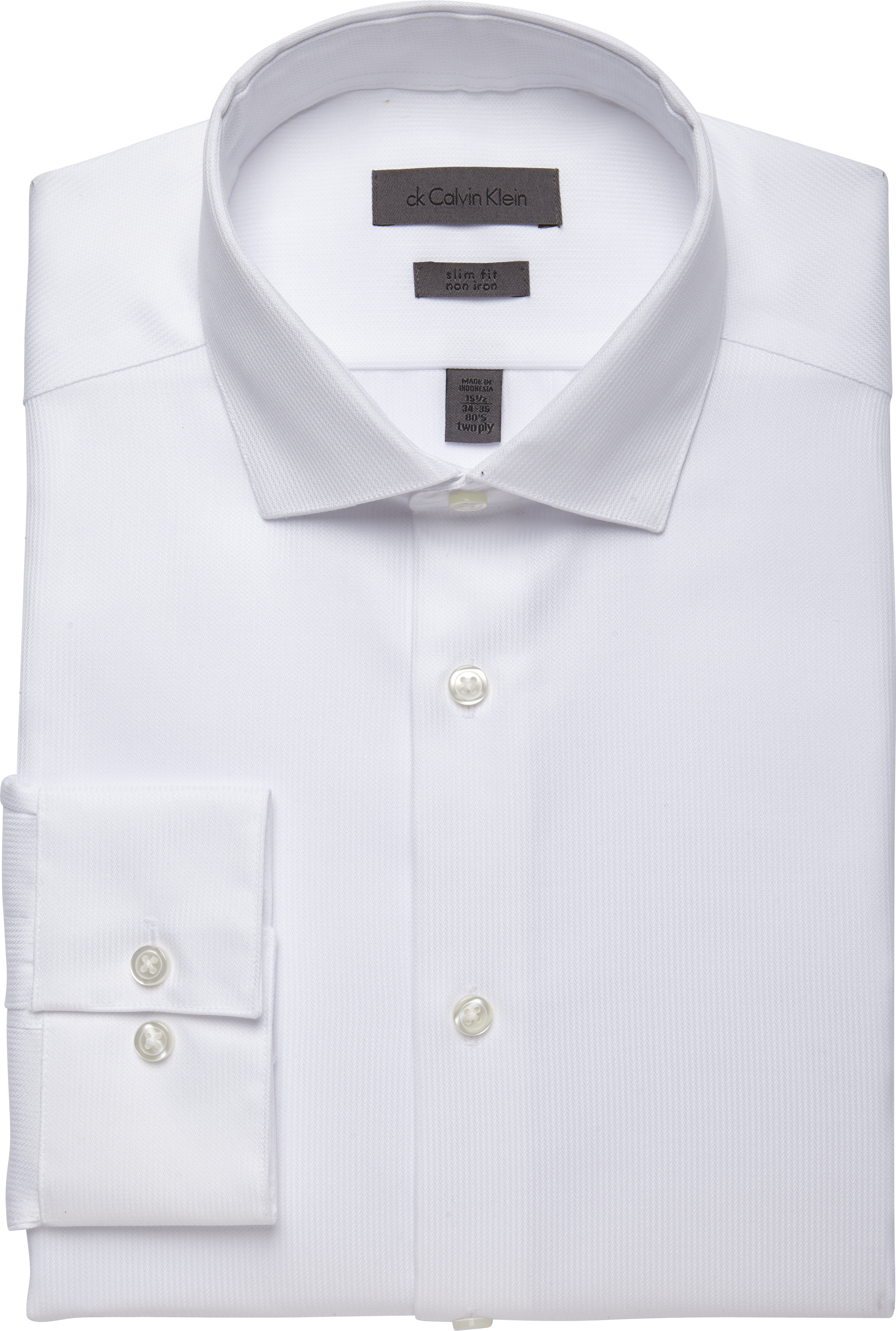 Koning Lear zanger erts Calvin Klein White Slim Fit Dress Shirt - Men's Sale | Men's Wearhouse