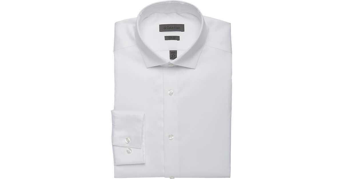 Calvin Klein White Slim Fit Dress Shirt Men S Men S Wearhouse