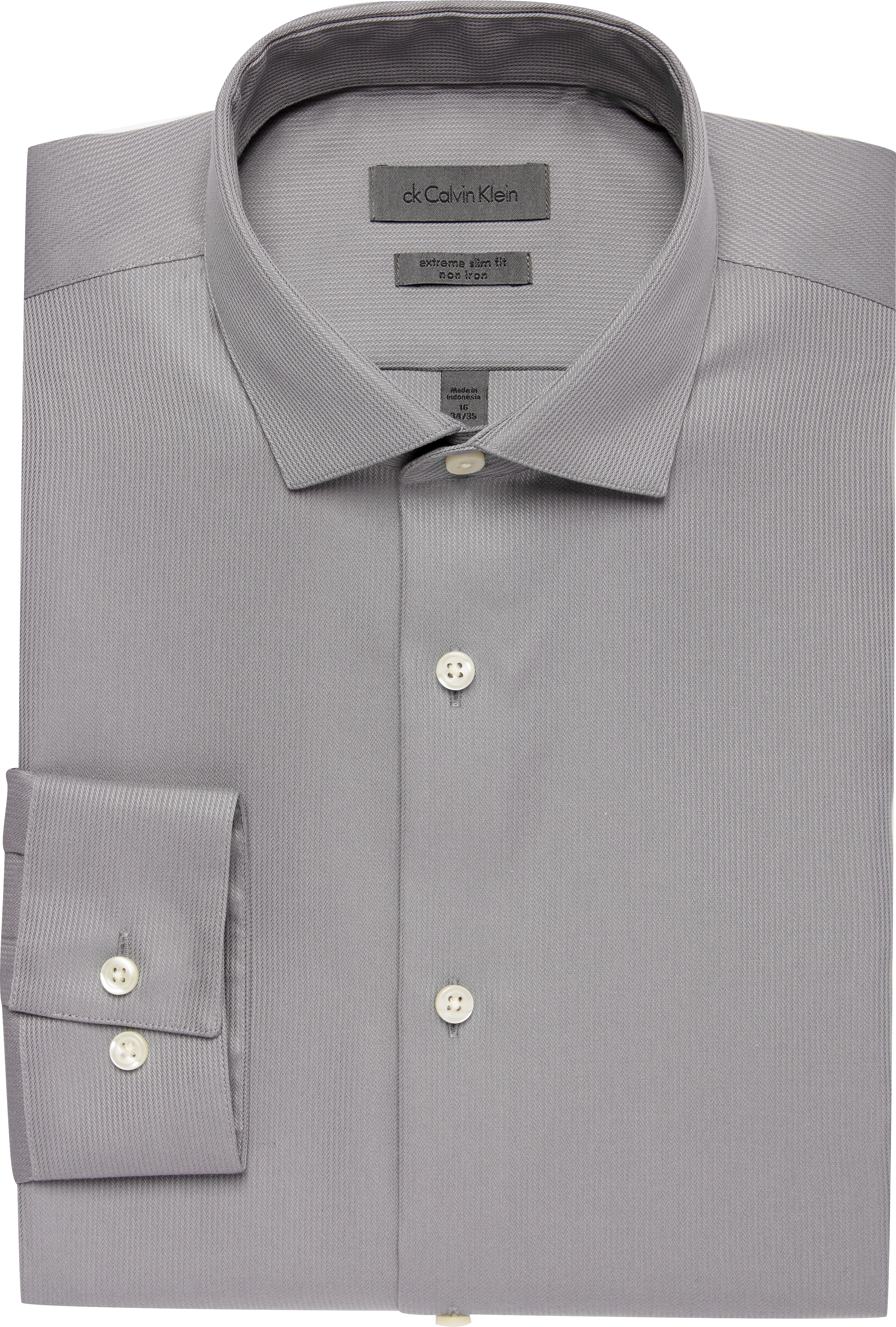 Calvin Klein Gray Extreme Slim Fit Dress Shirt - Men's Sale | Men's ...