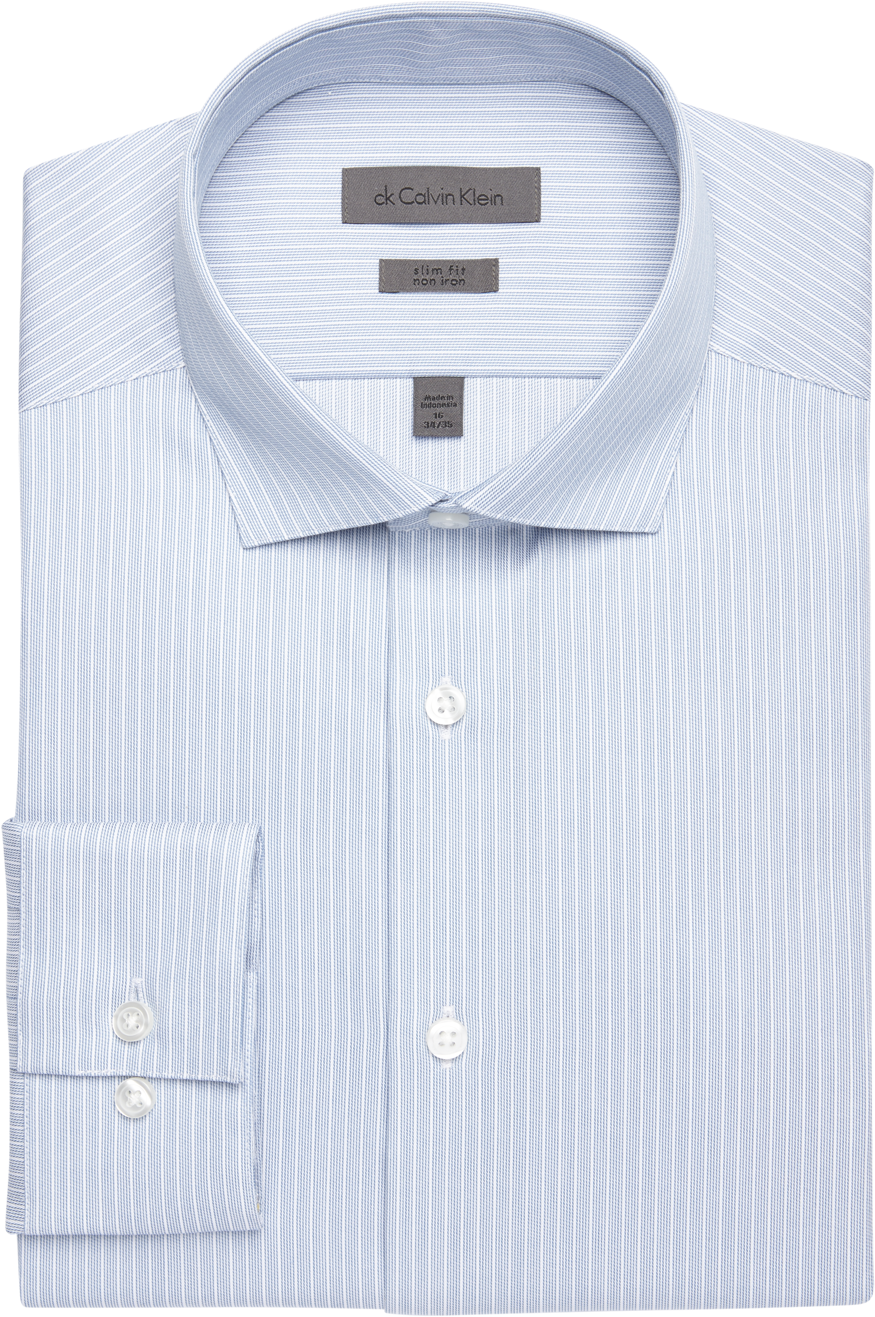 Calvin Klein Steel Blue Slim Fit Dress Shirt - Men's Sale | Men's Wearhouse