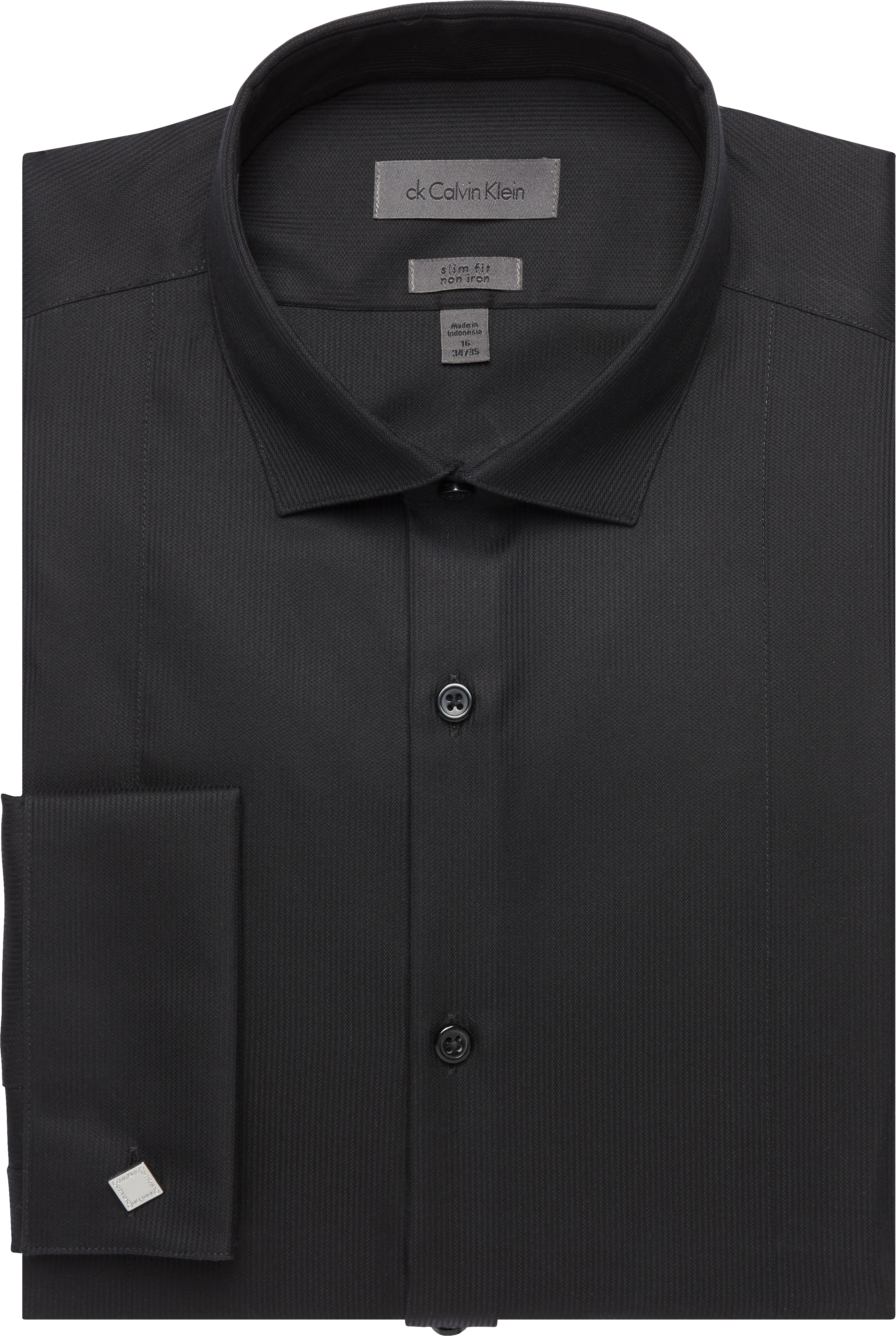 Calvin Klein Black Slim Fit Tuxedo Shirt - Men's Shirts | Men's Wearhouse