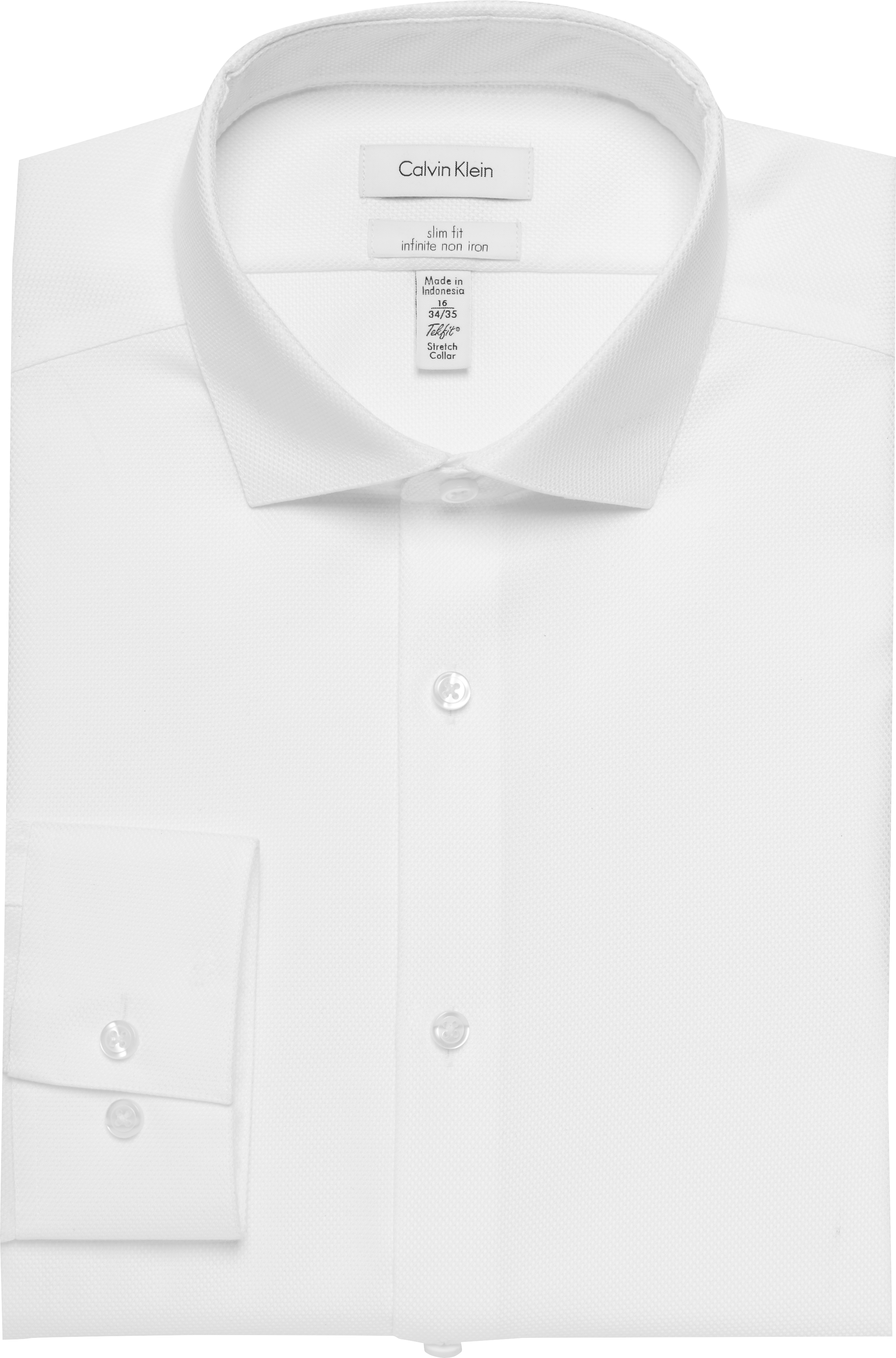 Calvin Klein White Slim Fit Dress Shirt - Men's Shirts | Men's Wearhouse