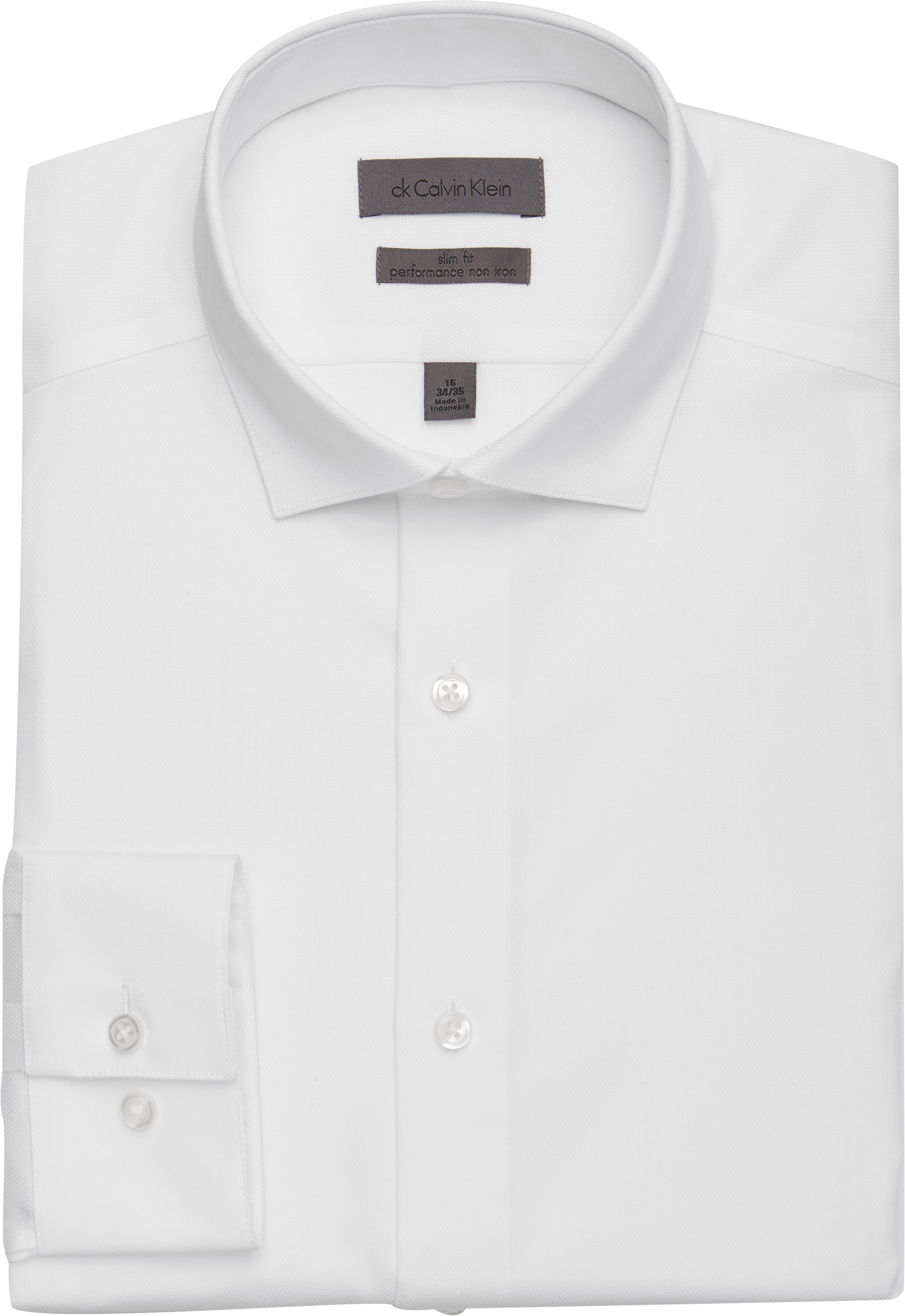 Calvin Klein White Slim Fit Dress Shirt - Men's Sale | Men's Wearhouse