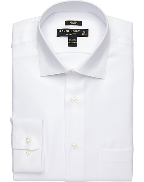 Pronto Uomo Slim Fit Queen's Oxford Slim Fit Dress Shirt, White