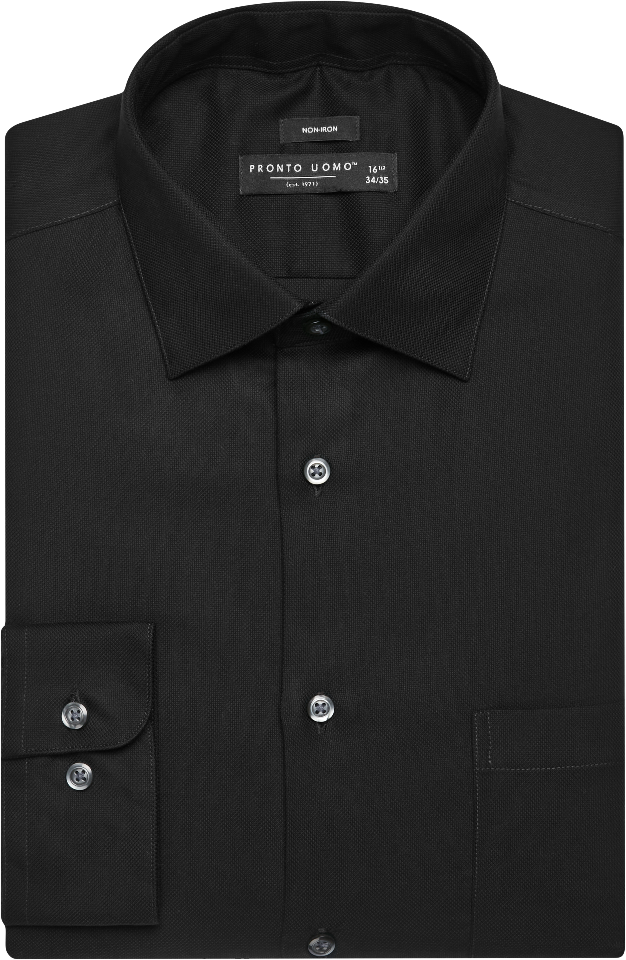 Pronto Uomo Modern Fit Queen's Oxford Dress Shirt, Black - Men's Shirts ...