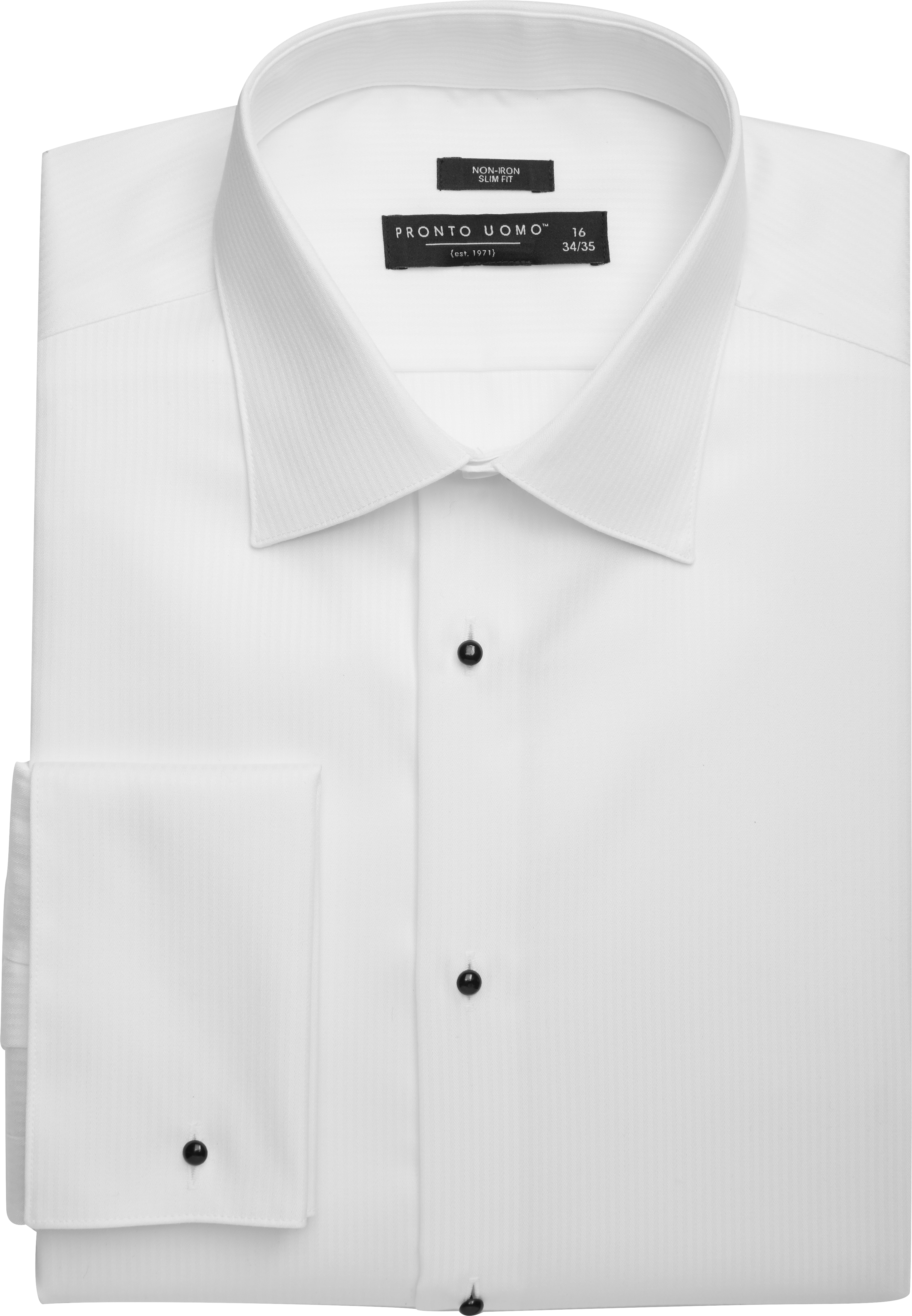 White Non Iron Tuxedo Shirt - Men's Dress Shirts - Pronto Uomo