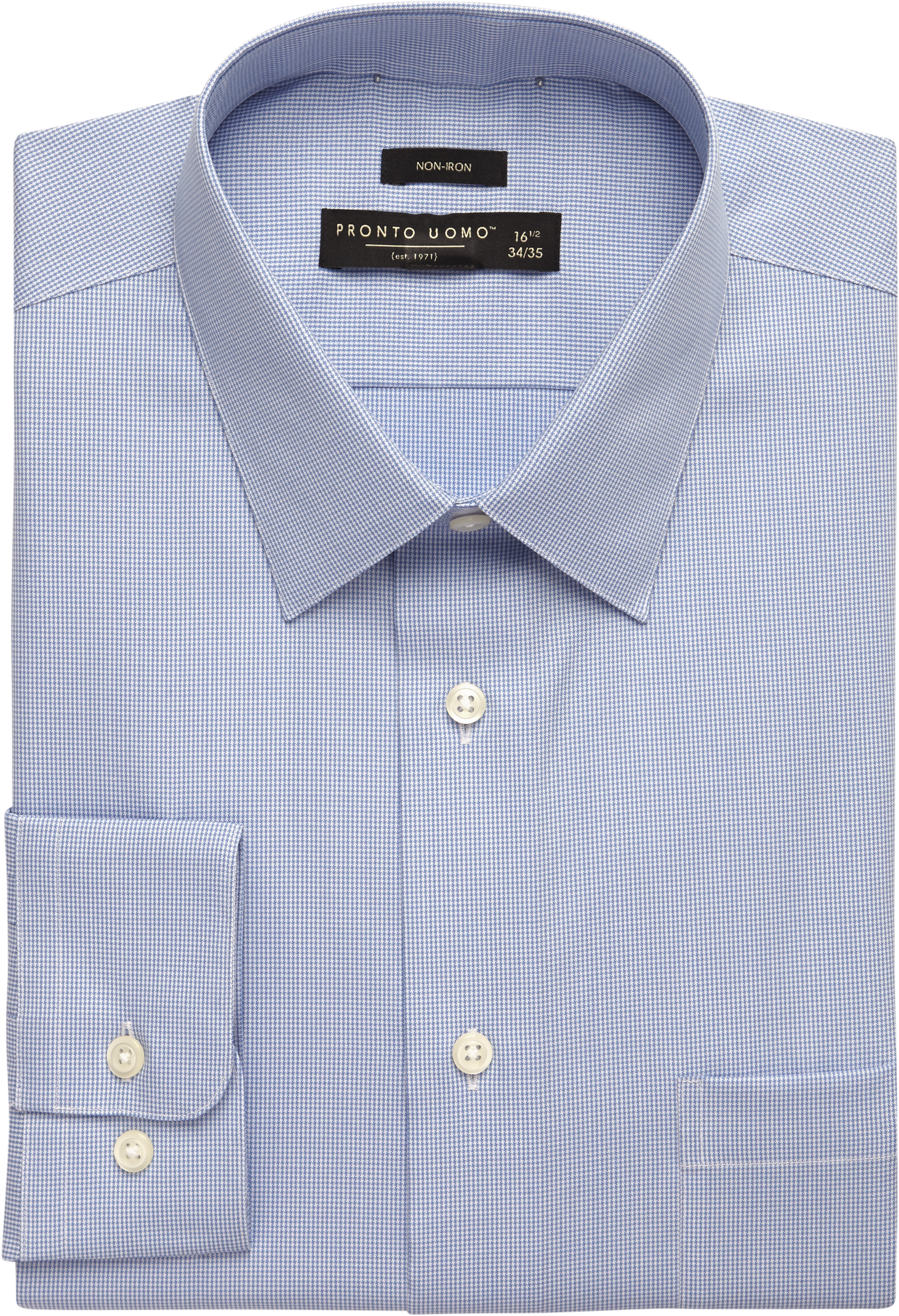 Pronto Uomo Light Blue Check Non-Iron Dress Shirt - Men's Sale | Men's ...