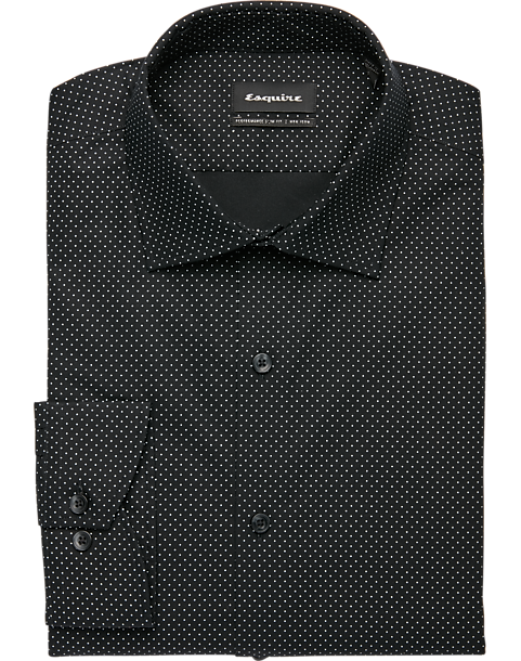 Esquire Non-Iron Black Dot Slim Fit Dress Shirt - Men's Shirts | Men's ...