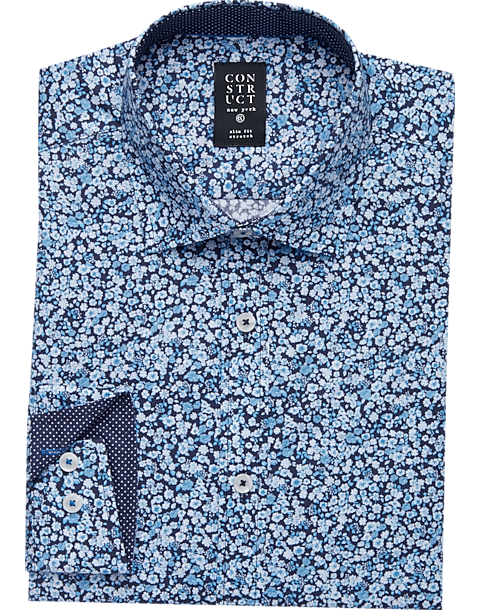 Con.Struct Blue Floral Dress Shirt - Men's Sale | Men's Wearhouse