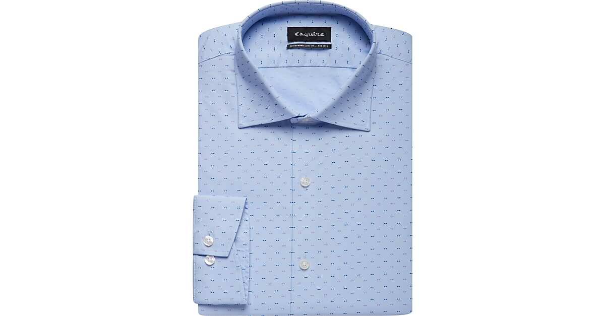 Esquire Teal Dot Slim Fit Dress Shirt - Men's Sale | Men's Wearhouse