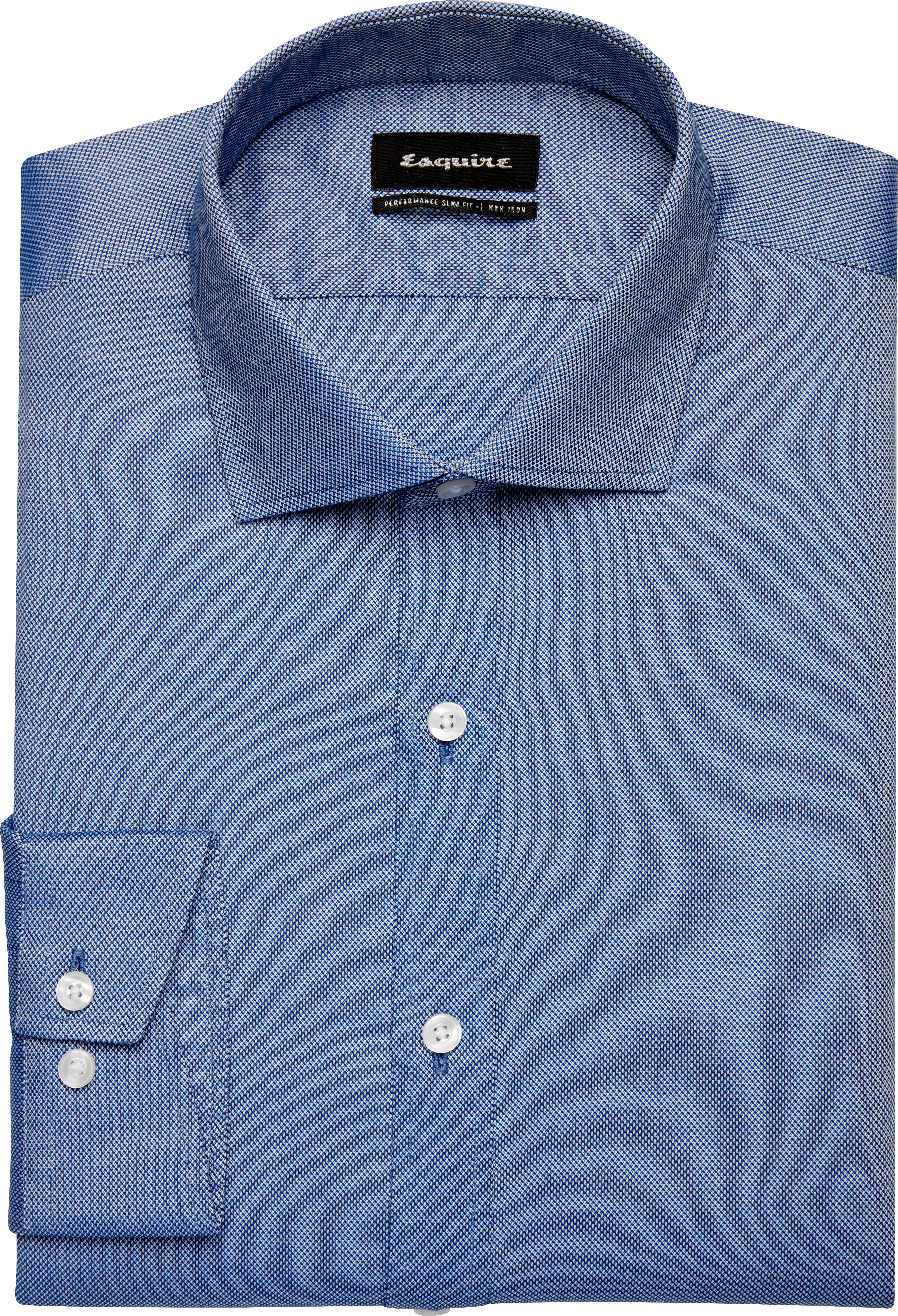 Esquire Navy Textured Slim Fit Dress Shirt - Men's Sale | Men's Wearhouse