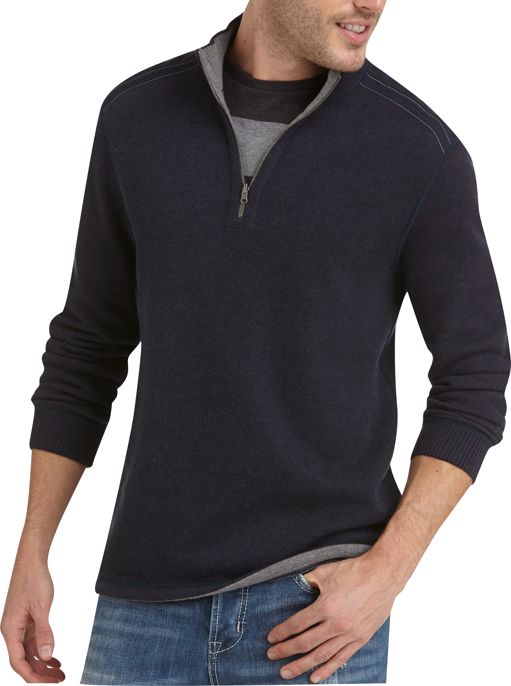 blue half sweater