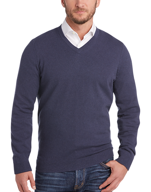 Joseph Abboud Blue Modern Fit Cashmere Sweater - Men's Sale | Men's ...