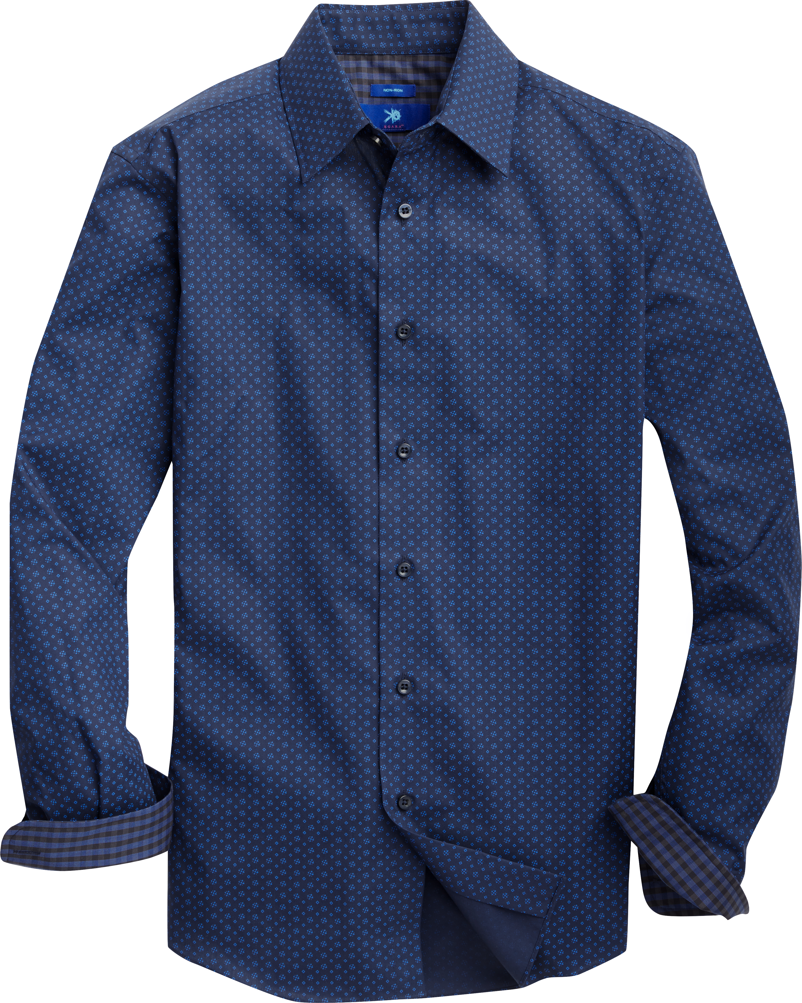 Egara Navy Floral & Diamond Sport Shirt - Men's Sale | Men's Wearhouse
