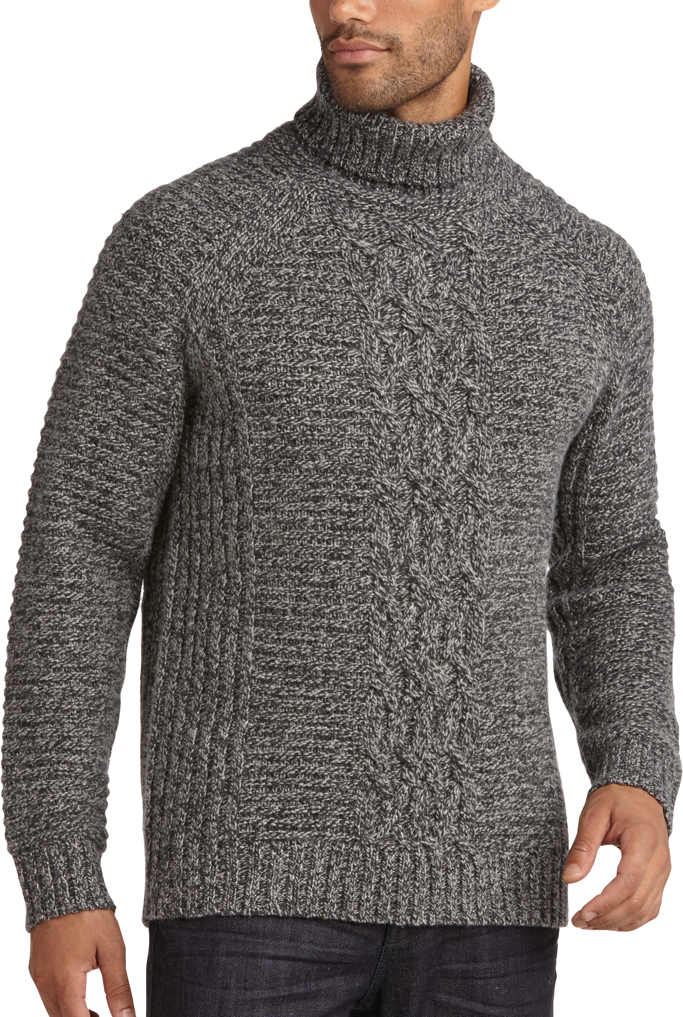 Joseph Abboud Gray Modern Fit Turtleneck Sweater - Men's Sale | Men's ...