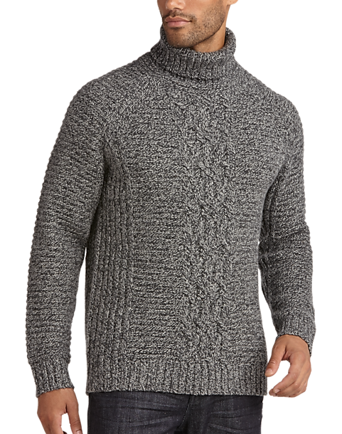 Joseph Abboud Gray Modern Fit Turtleneck Sweater - Men's Sale | Men's ...