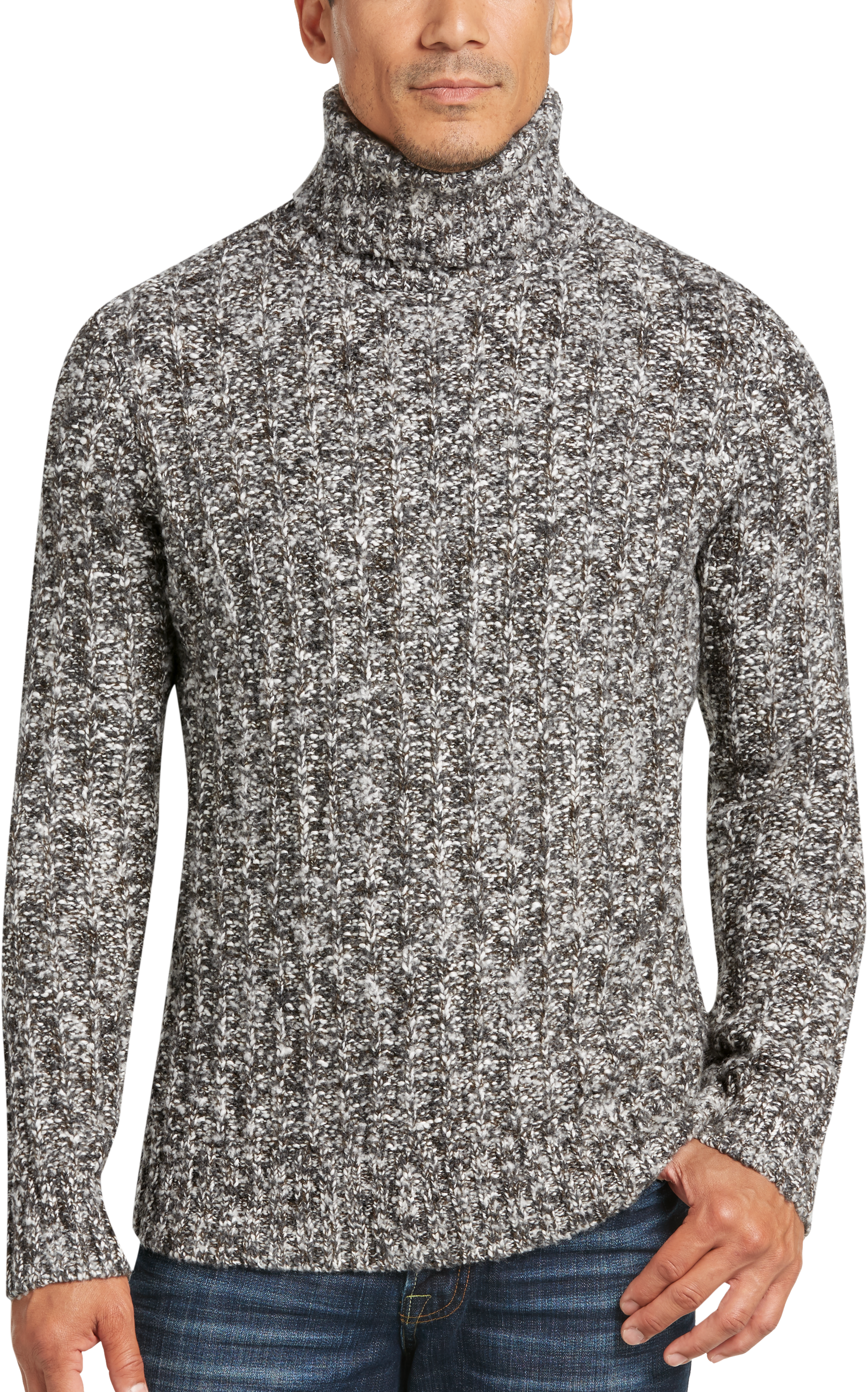 Joseph Abboud Black & White Turtleneck Sweater - Men's Sale | Men's ...