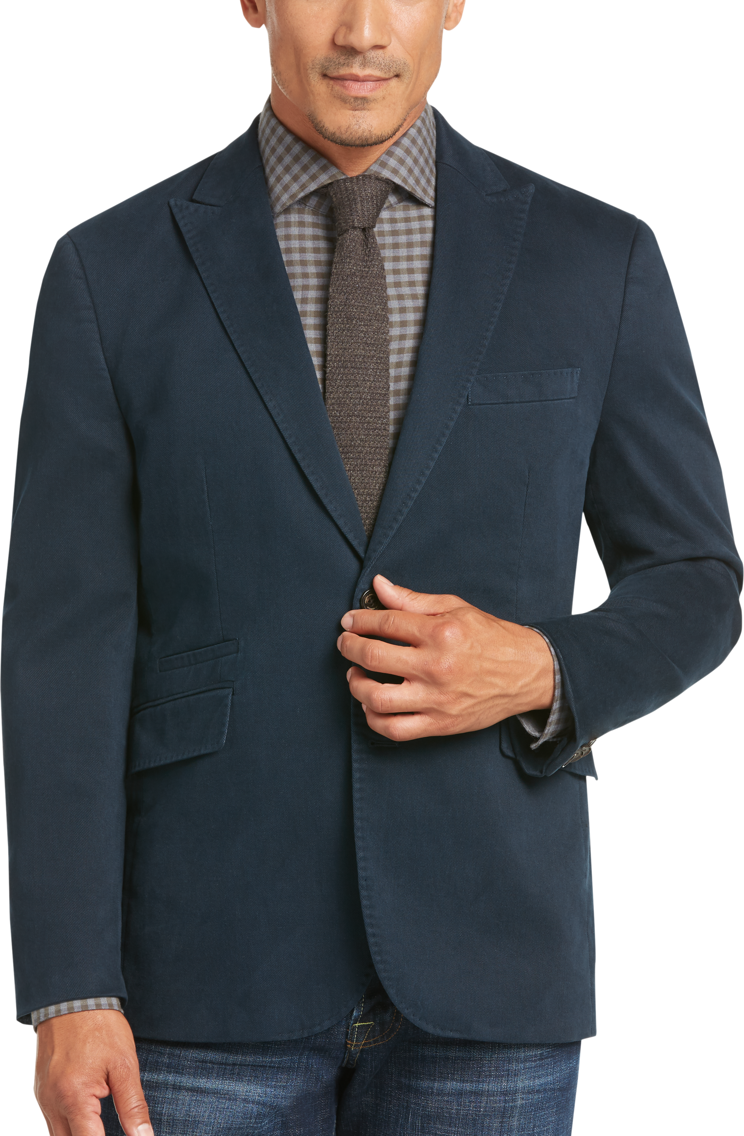Joseph Abboud Limited Edition Navy Modern Fit Twill Casual Coat - Men's ...