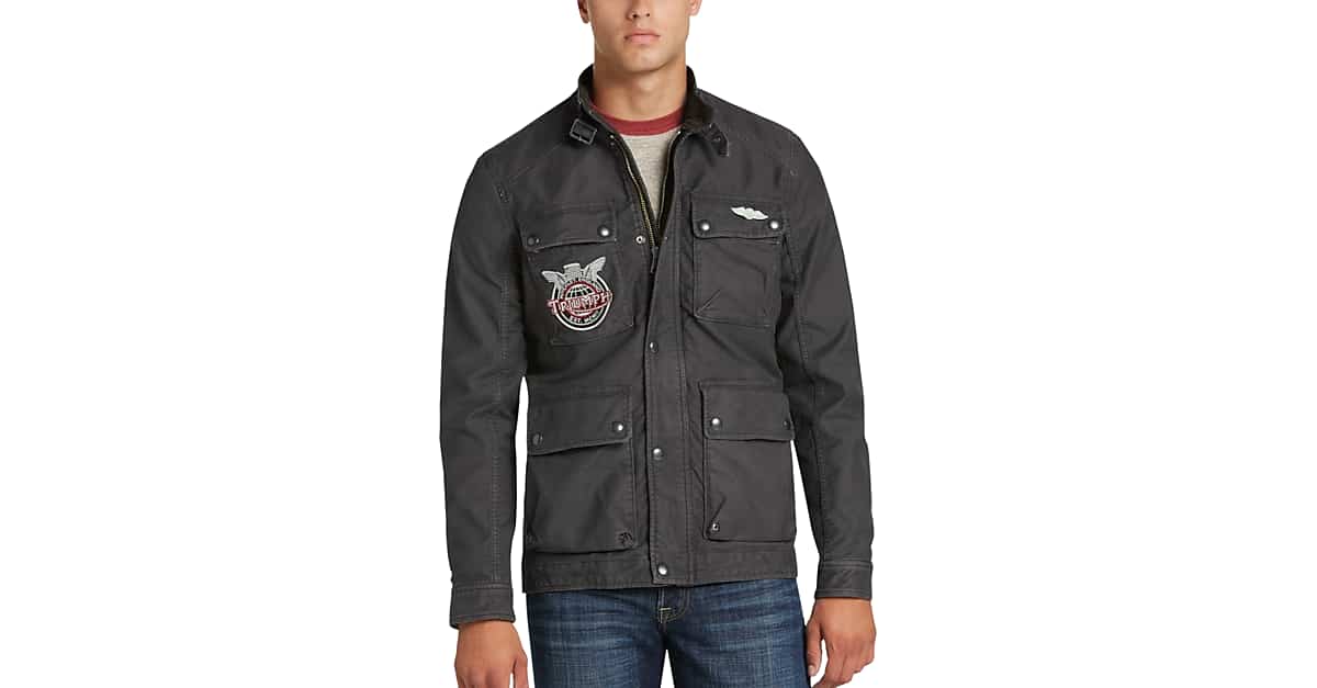 Lucky Brand Triumph Black Moto Modern Fit Jacket Men S Sale Men S Wearhouse