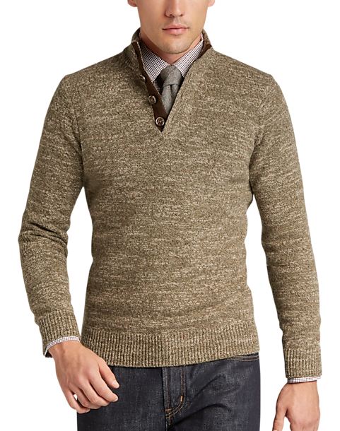 Joseph Abboud Olive Mock Neck Sweater - Men's Sale | Men's Wearhouse
