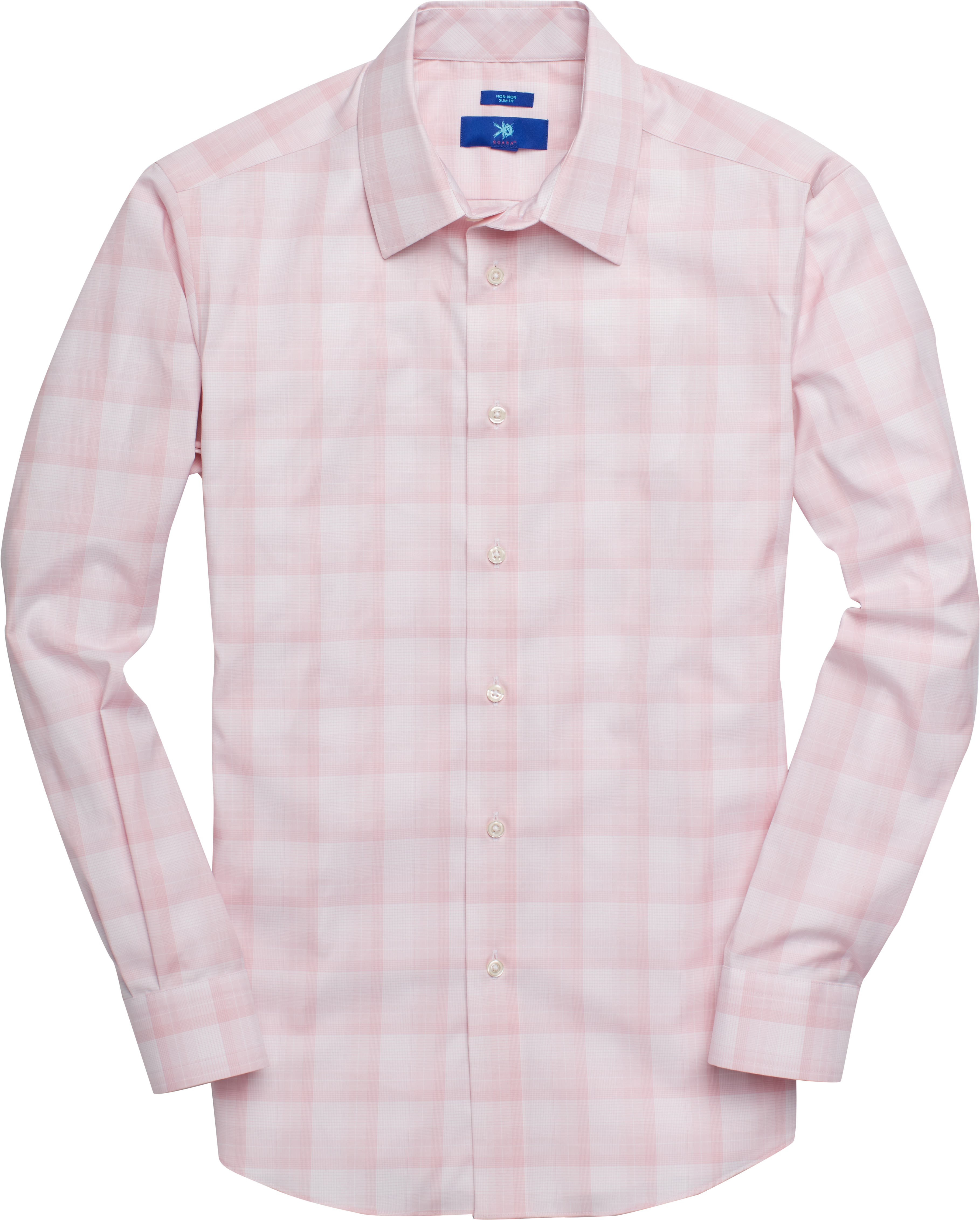 Egara Light Pink Plaid Sport Shirt - Men's Sale | Men's Wearhouse