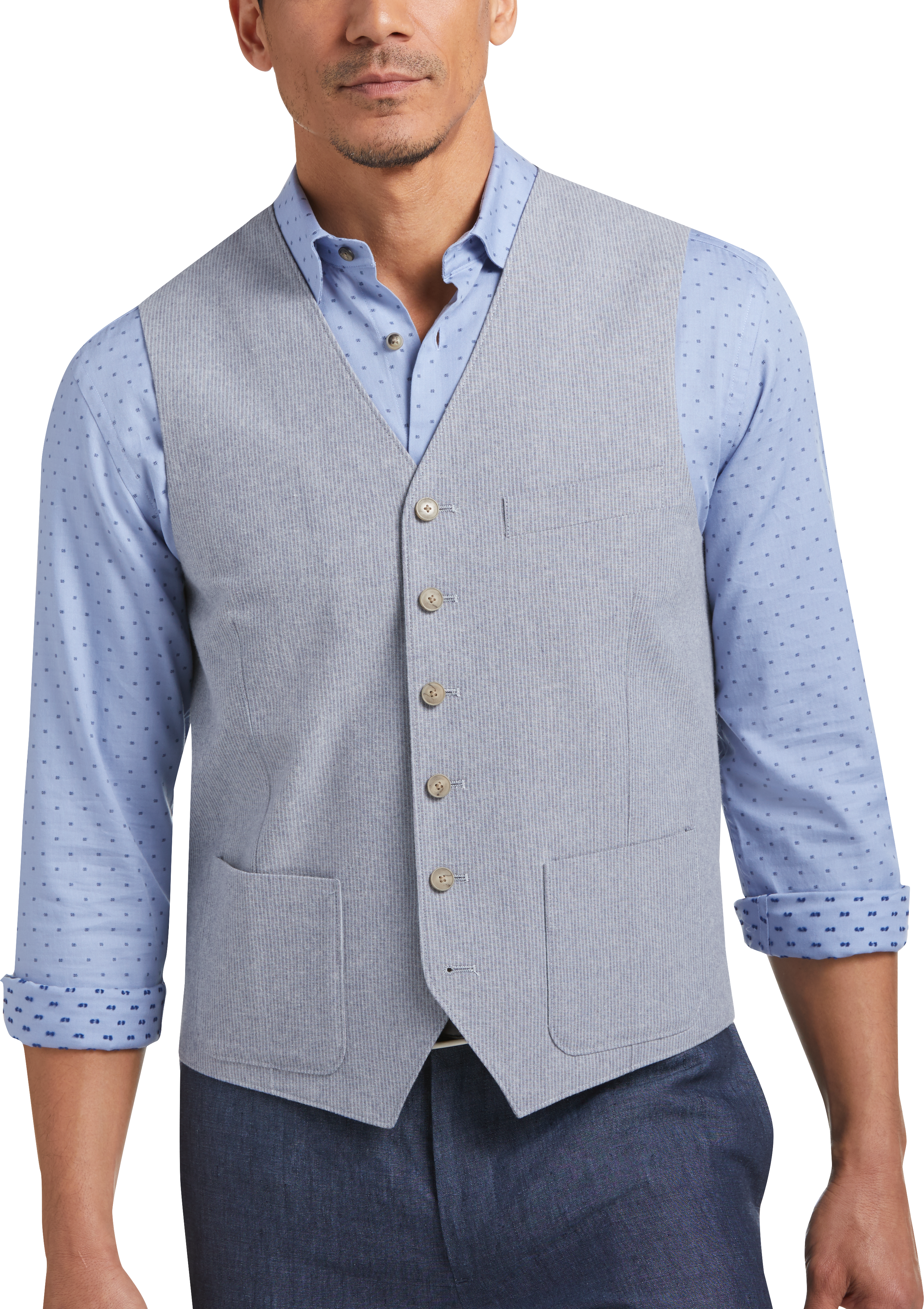 Joseph Abboud Indigo Blue Blue Stripe Vest - Men's Sale | Men's Wearhouse