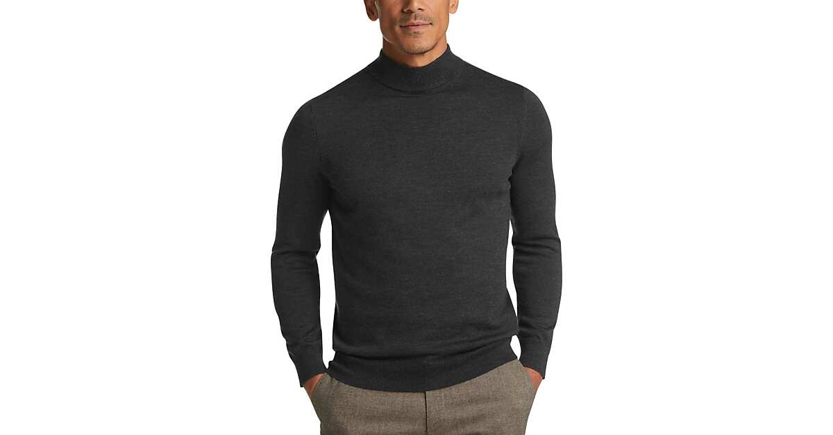 Joseph Abboud Charcoal Mock Neck Performance Sweater Men's Sale Men