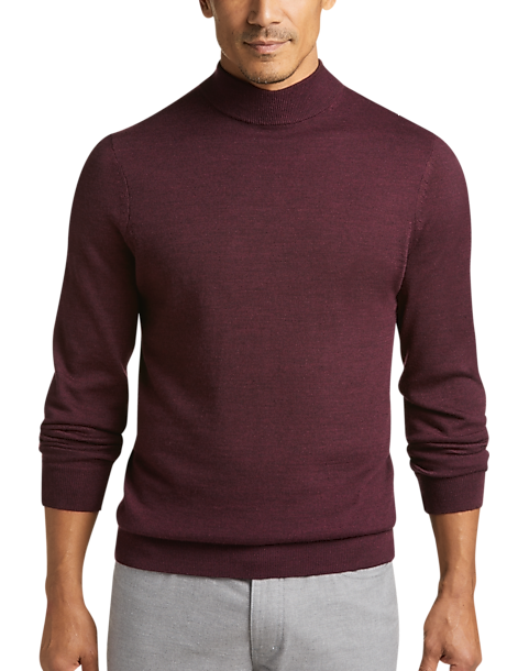 Joseph Abboud Wine Mock Neck Performance Sweater - Men's Sale | Men's ...
