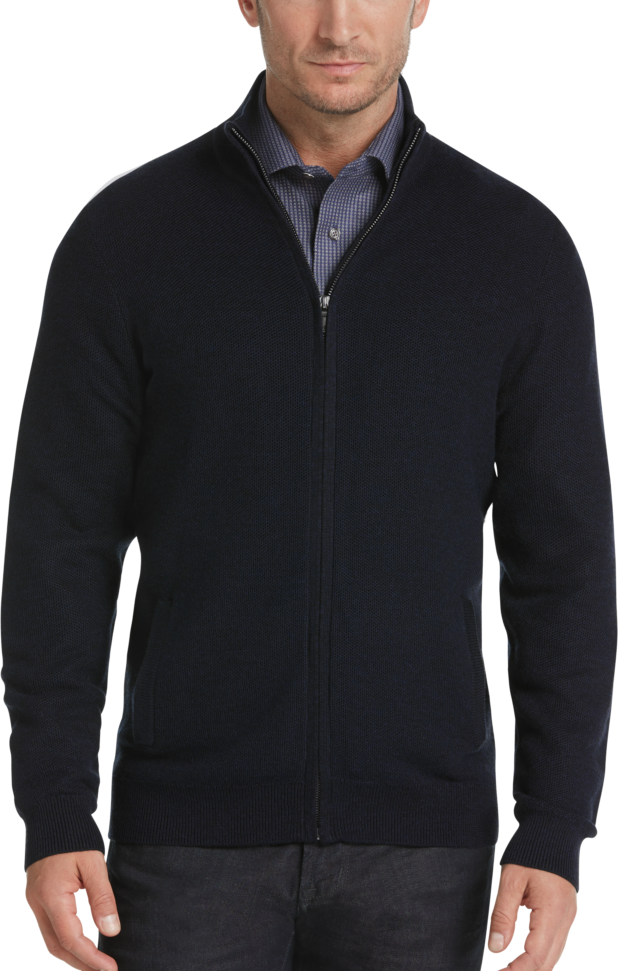 Joseph Abboud Indigo Full-Zip Sweater - Men's Sale | Men's Wearhouse