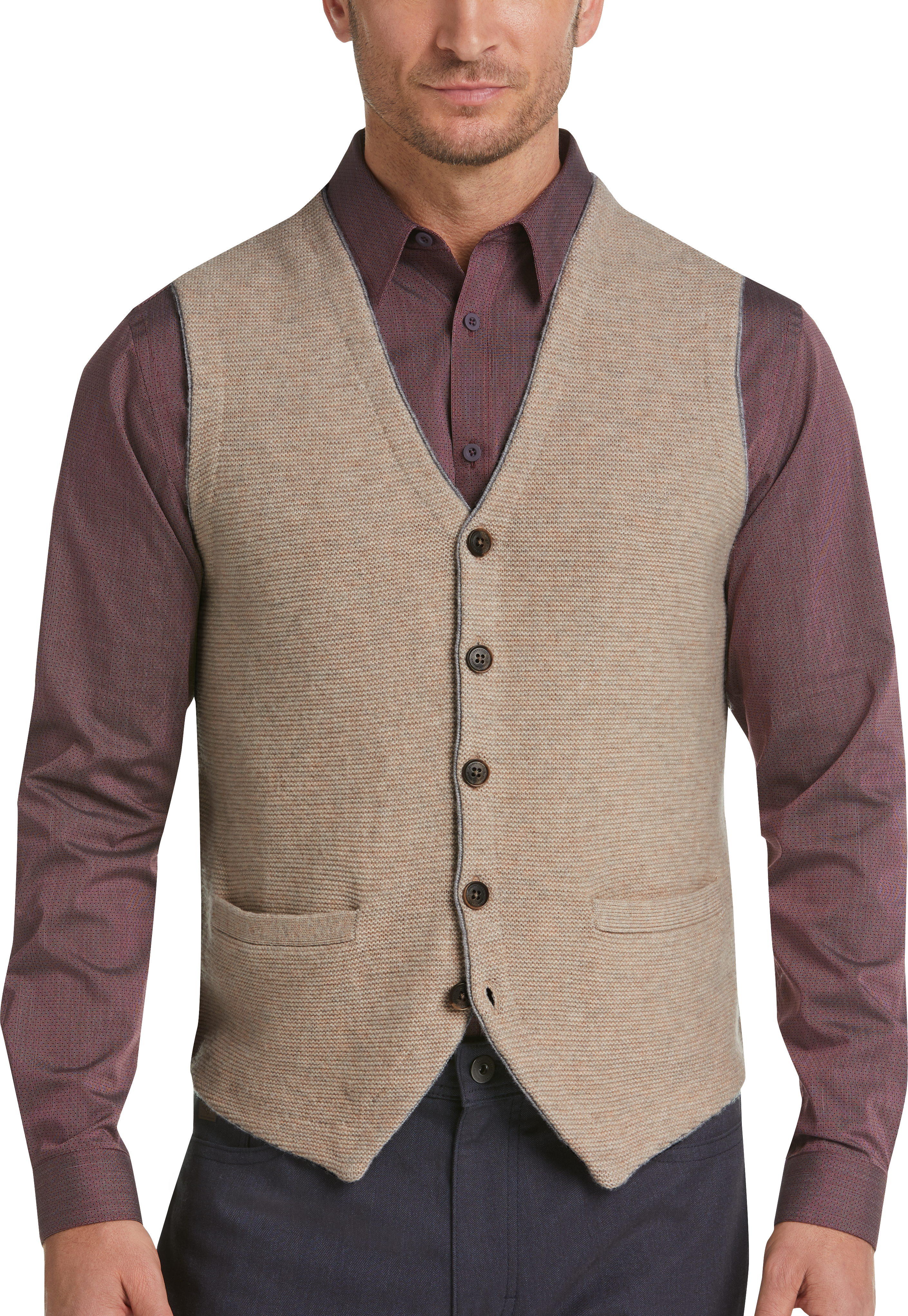 Joseph Abboud Wheat Tan Sweater Vest - Men's Sale | Men's Wearhouse
