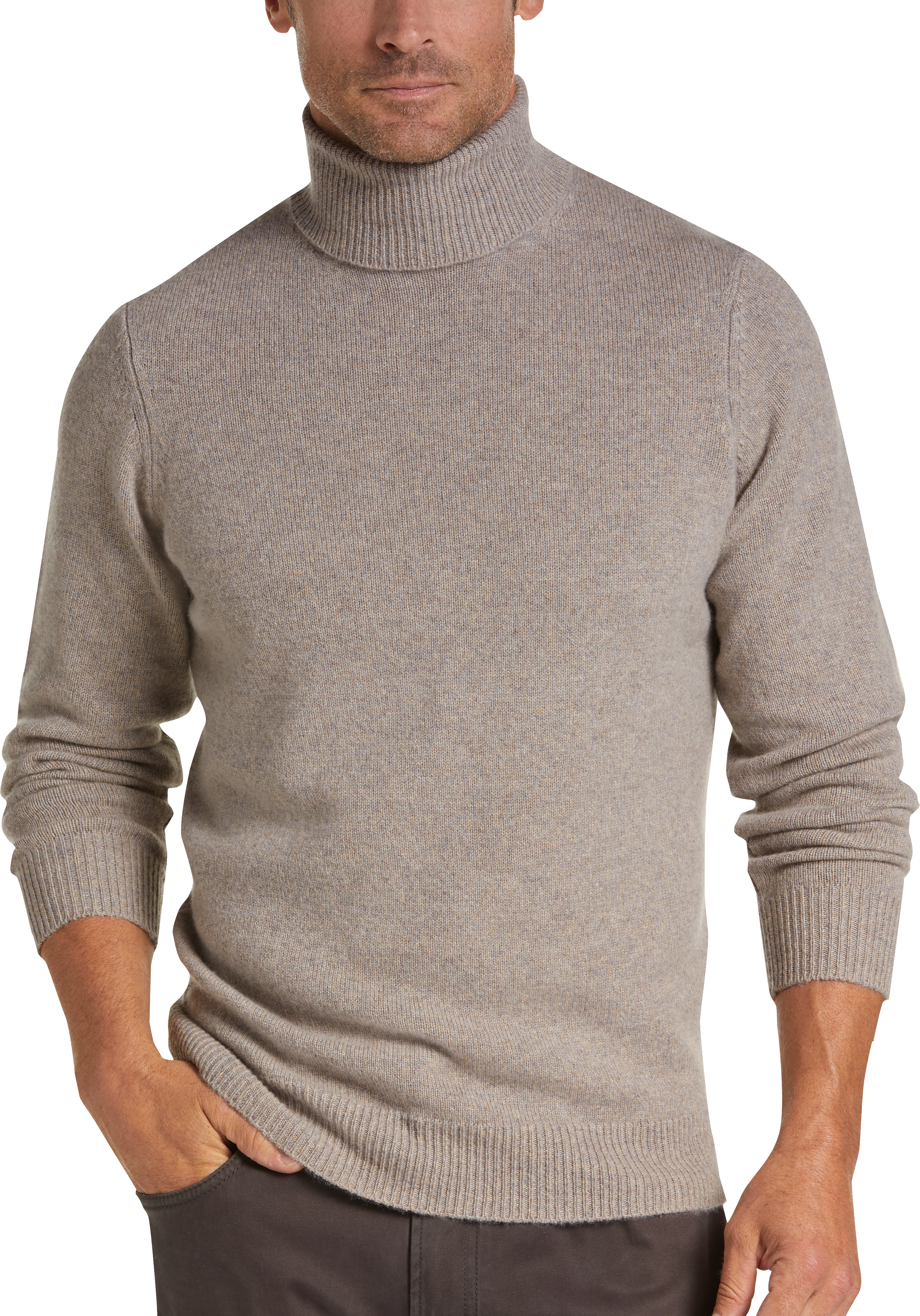 Joseph Abboud Limited Edition Wheat Cashmere Turtleneck Sweater - Men's ...