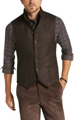 Joseph Abboud Collection Brown Quilted Vest - Men's Suits | Men's Wearhouse