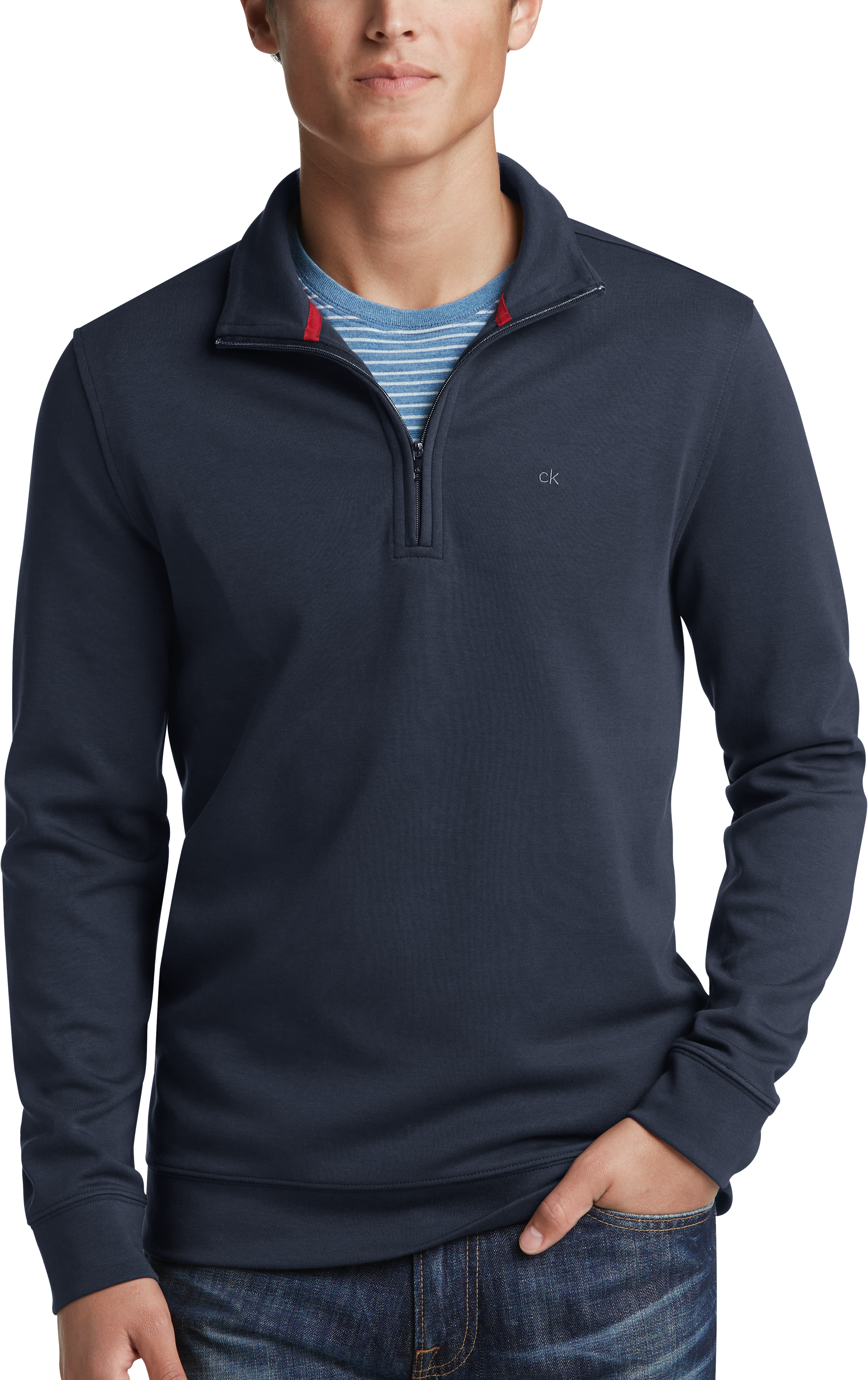 navy blue quarter zip pullover