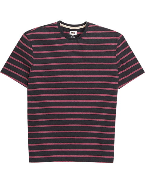 Joseph Abboud Charcoal & Raspberry Stripe T-Shirt - Men's Shirts | Men ...