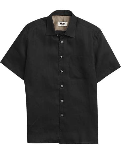 Joseph Abboud Black Linen Camp Shirt - Men's Sale | Men's Wearhouse