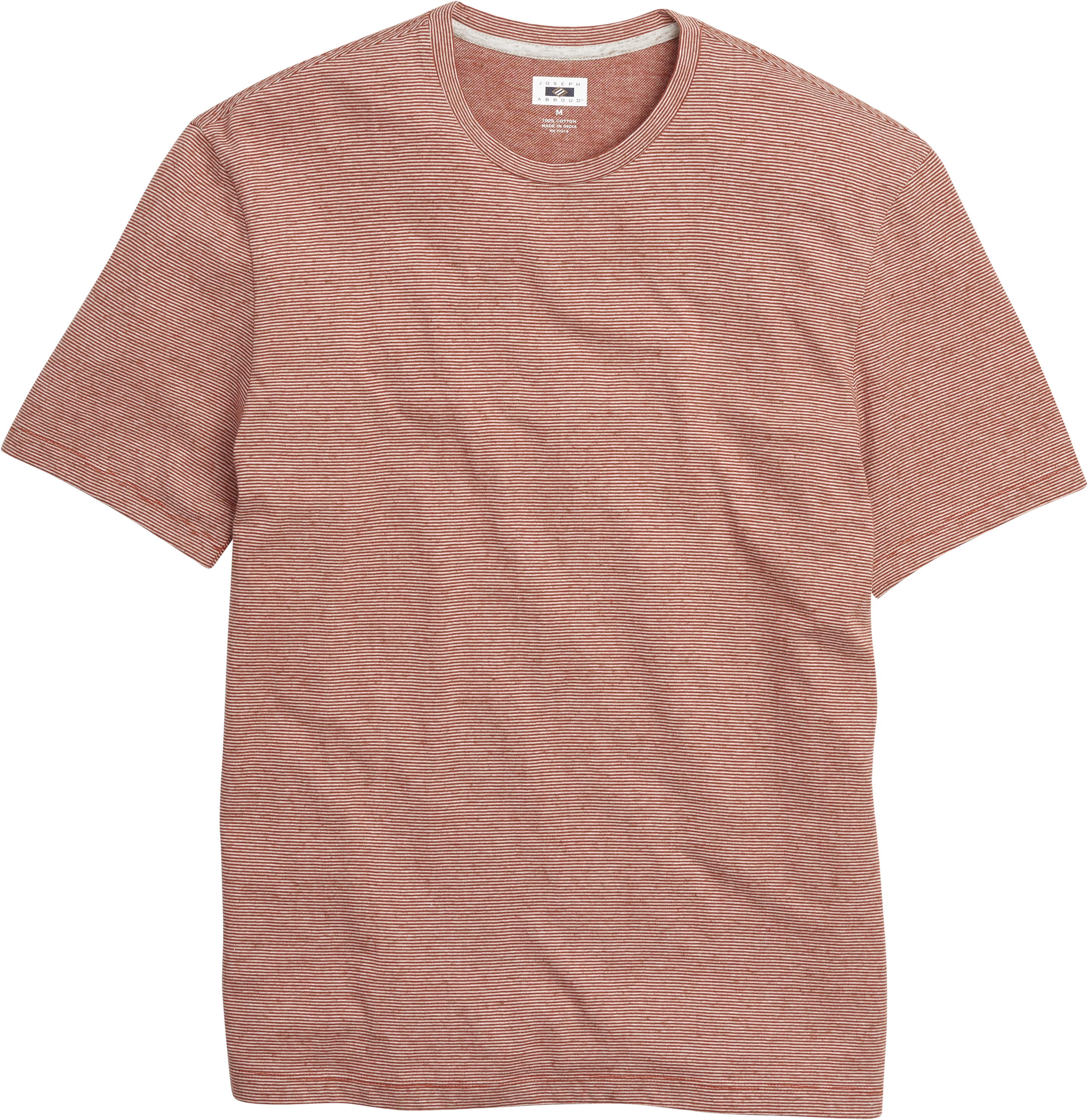 Joseph Abboud Brick Red Stripe Crewneck T-Shirt - Men's Sale | Men's ...