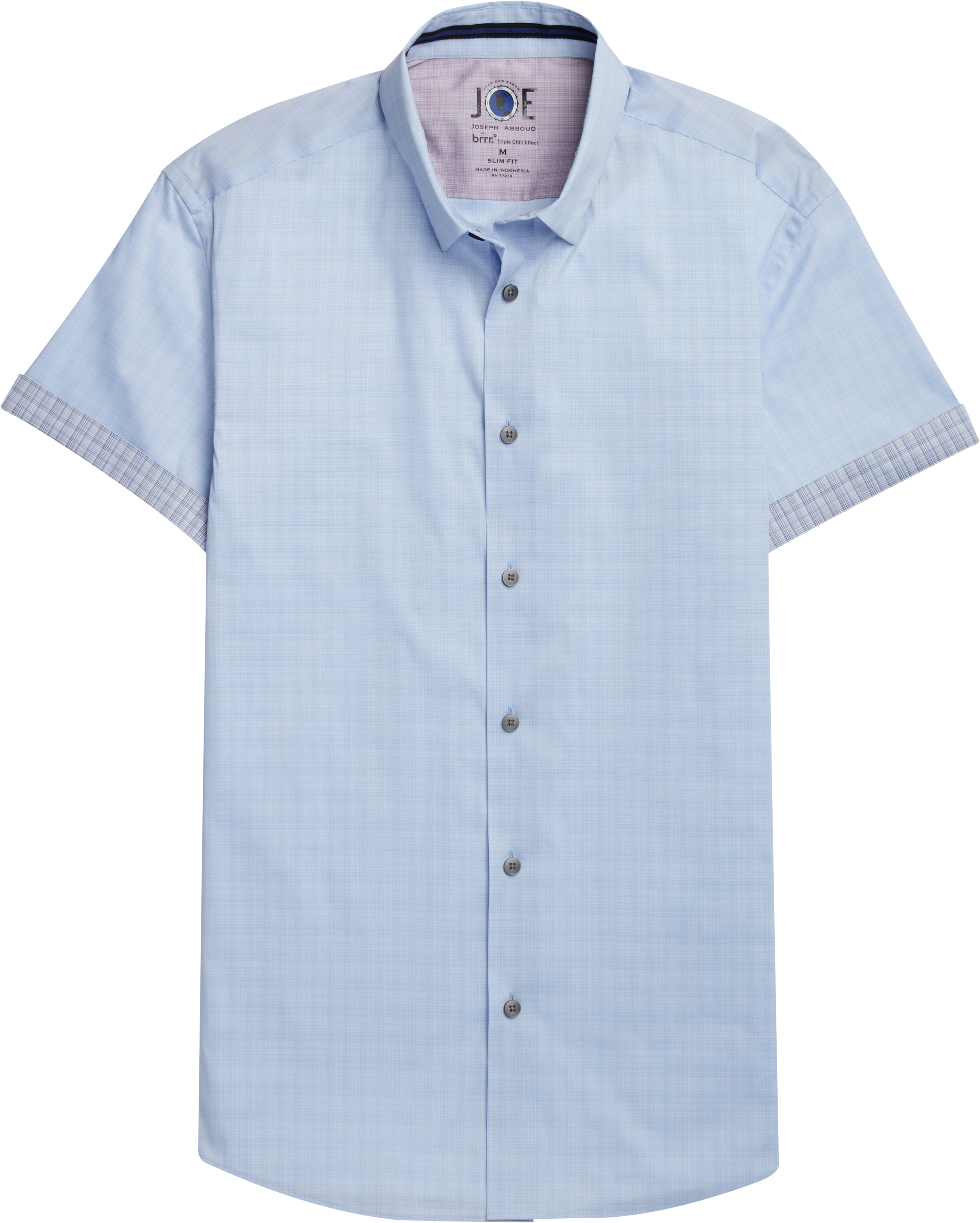 JOE Joseph Abboud Brrr° Light Blue Short Sleeve Sport Shirt - Men's ...