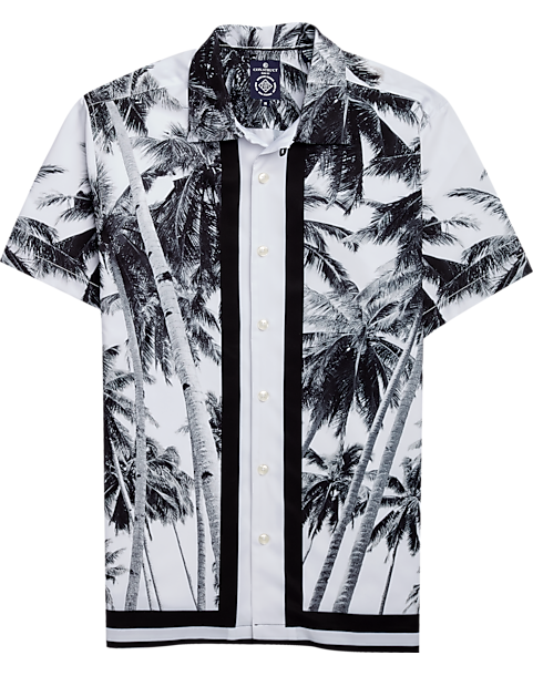 Con.Struct Black & White Palm Trees Camp Shirt - Men's Sale | Men's ...