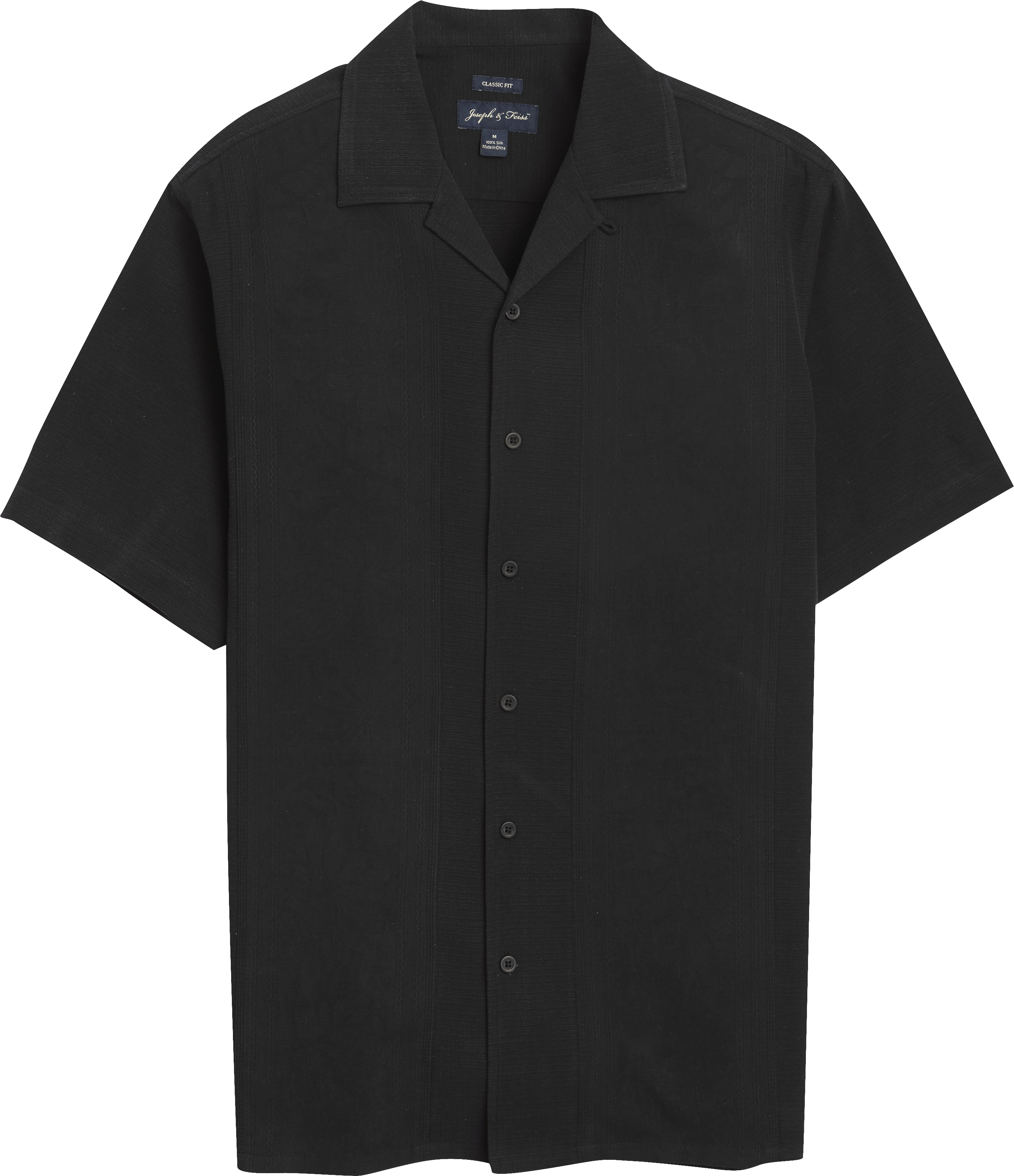 Joseph & Feiss Black Classic Fit Silk Camp Shirt - Men's Sale | Men's ...