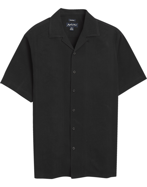 Joseph & Feiss Black Classic Fit Silk Camp Shirt - Men's Sale | Men's ...